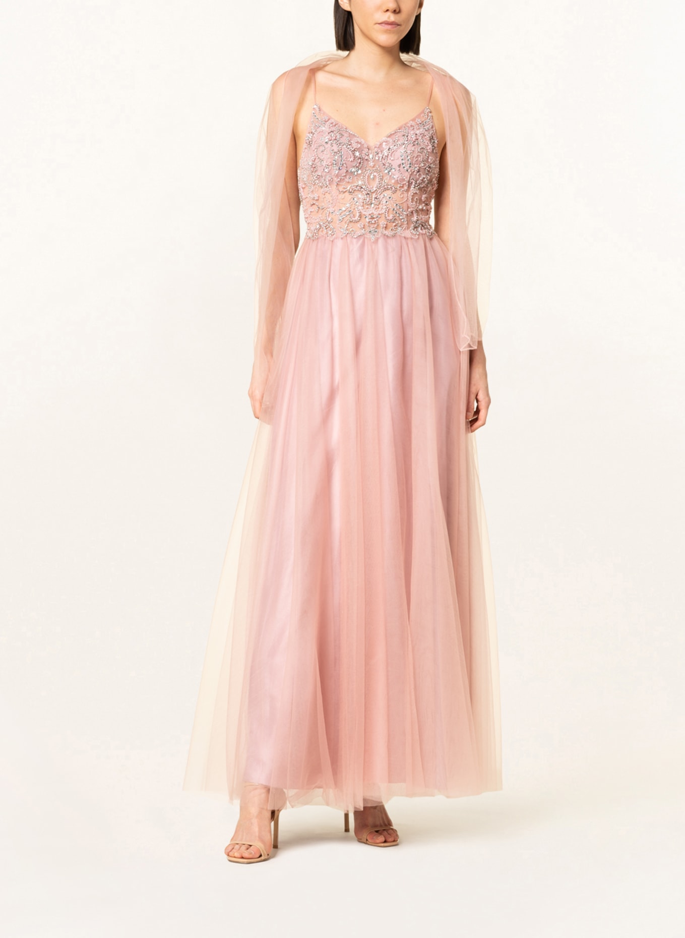 unique Evening dress with sequins and decorative gems , Color: ROSE (Image 3)