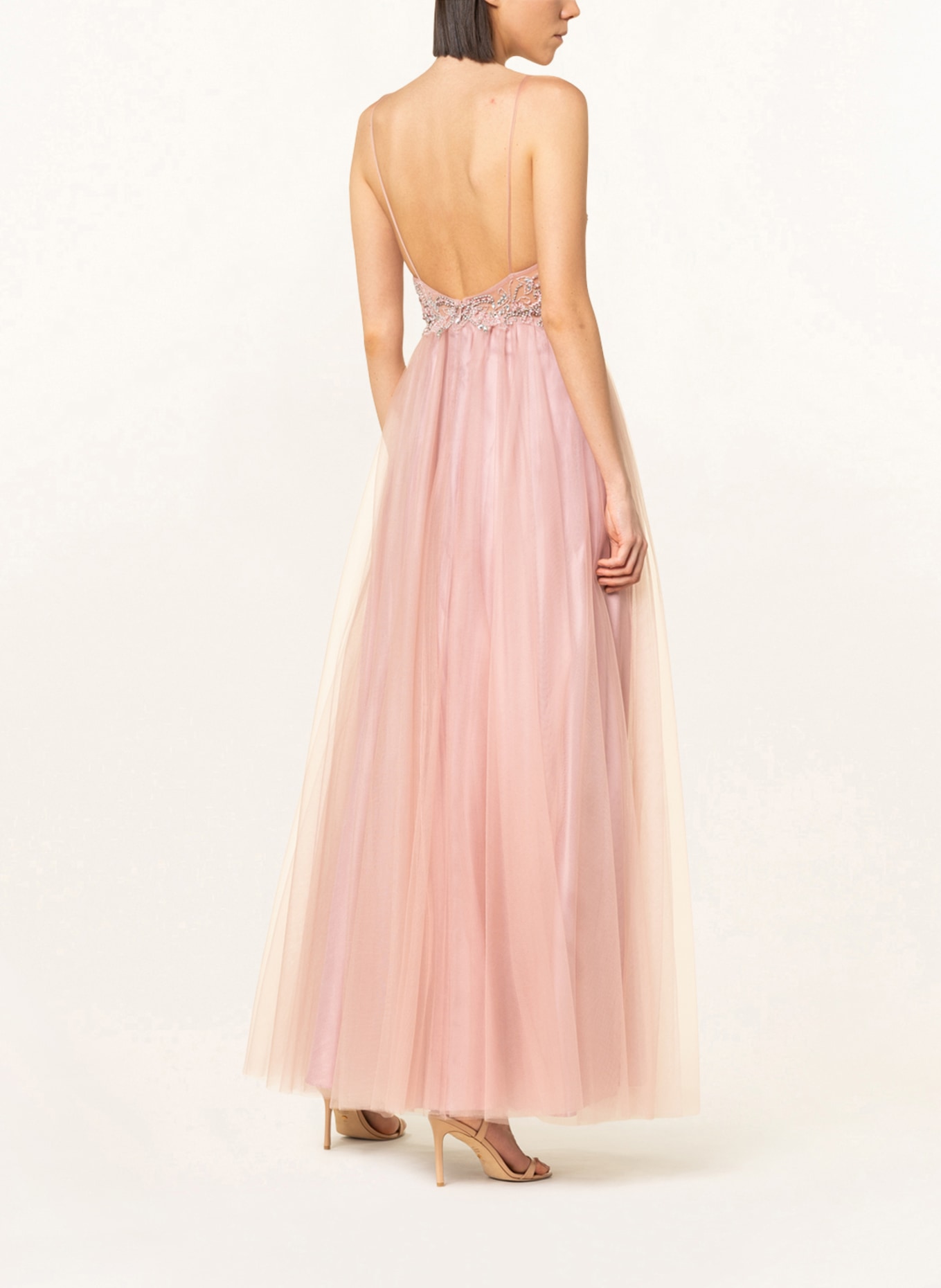 unique Evening dress with sequins and decorative gems , Color: ROSE (Image 4)