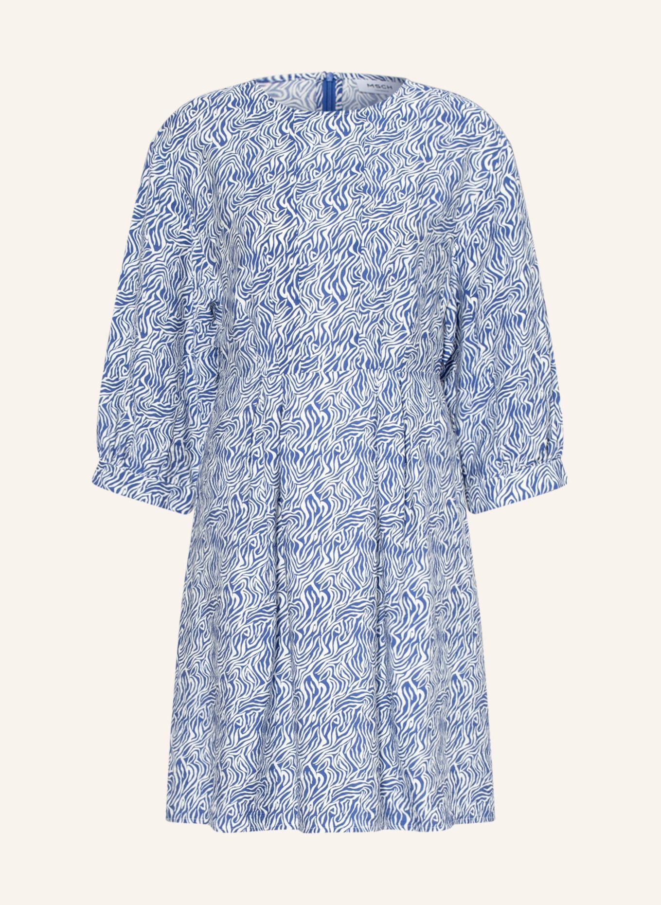 MSCH COPENHAGEN Dress ADALINE LADONNA with 3/4 sleeves, Color: WHITE/ BLUE (Image 1)