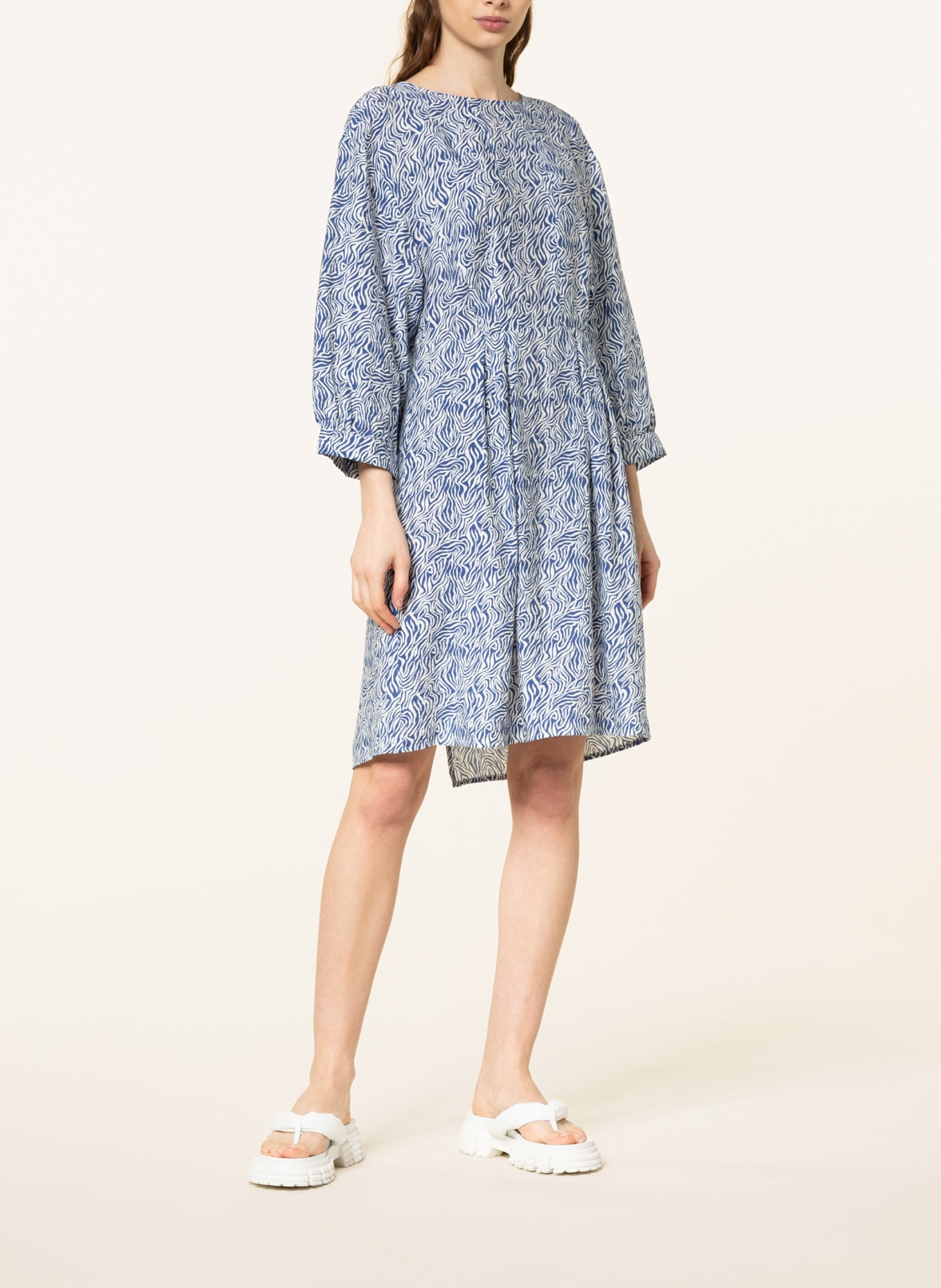 MSCH COPENHAGEN Kleid ADALINE LADONNA mit 3/4-Arm, Farbe: WEISS/ BLAU (Bild 2)