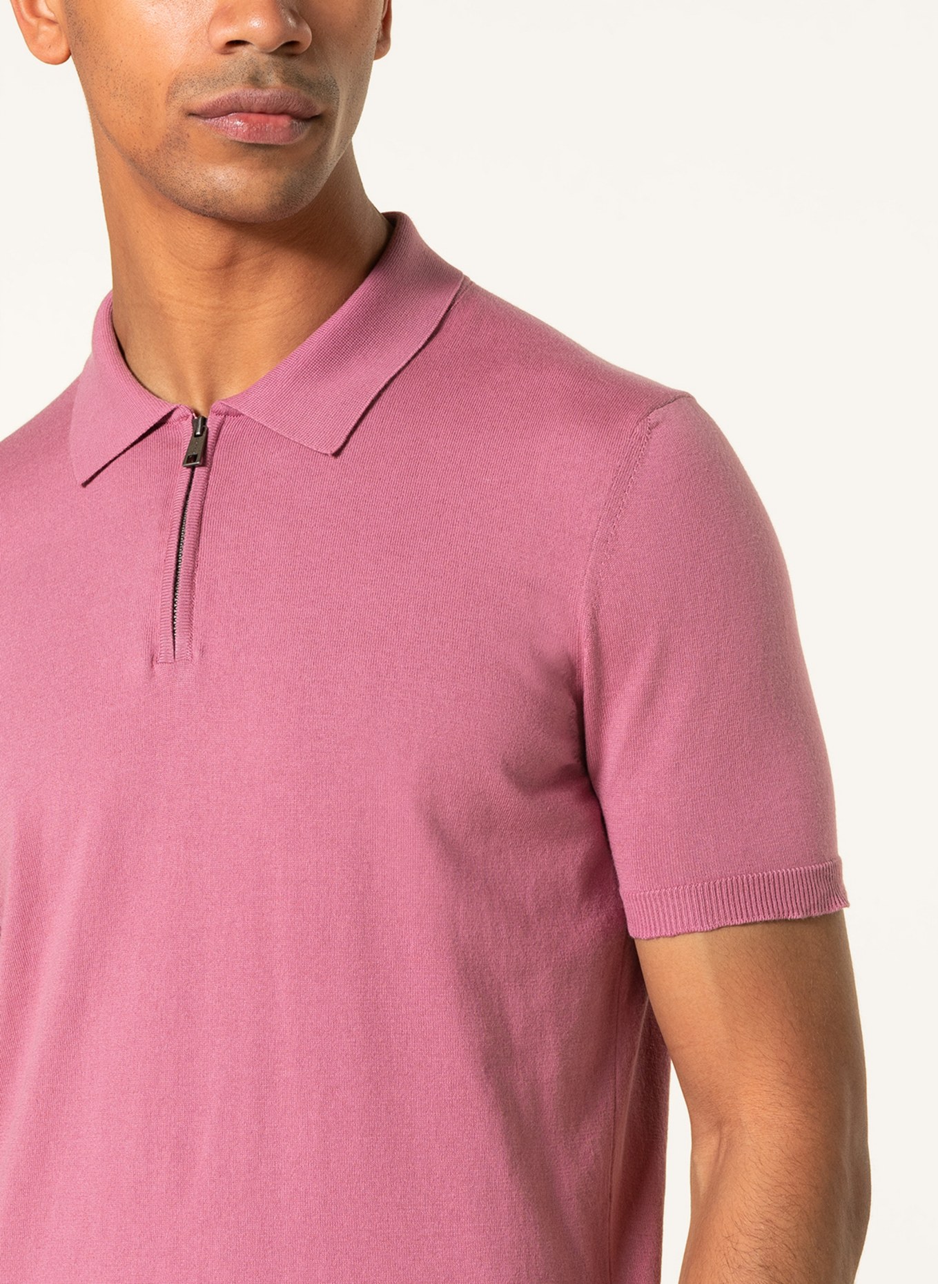 FALKE Knit polo shirt, Color: PINK (Image 4)