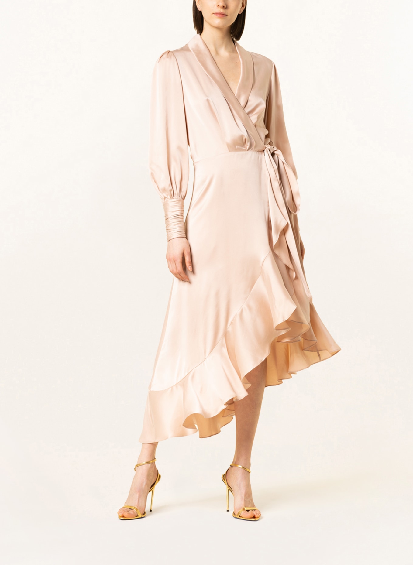 ZIMMERMANN Sukienka z jedwabiu w stylu kopertowym, Kolor: BLADORÓŻOWY (Obrazek 2)