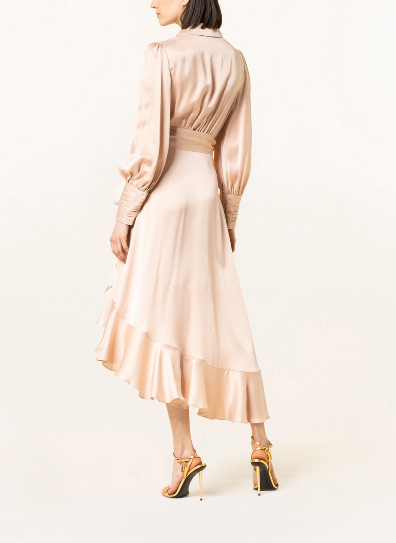 ZIMMERMANN Sukienka z jedwabiu w stylu kopertowym, Kolor: BLADORÓŻOWY (Obrazek 3)