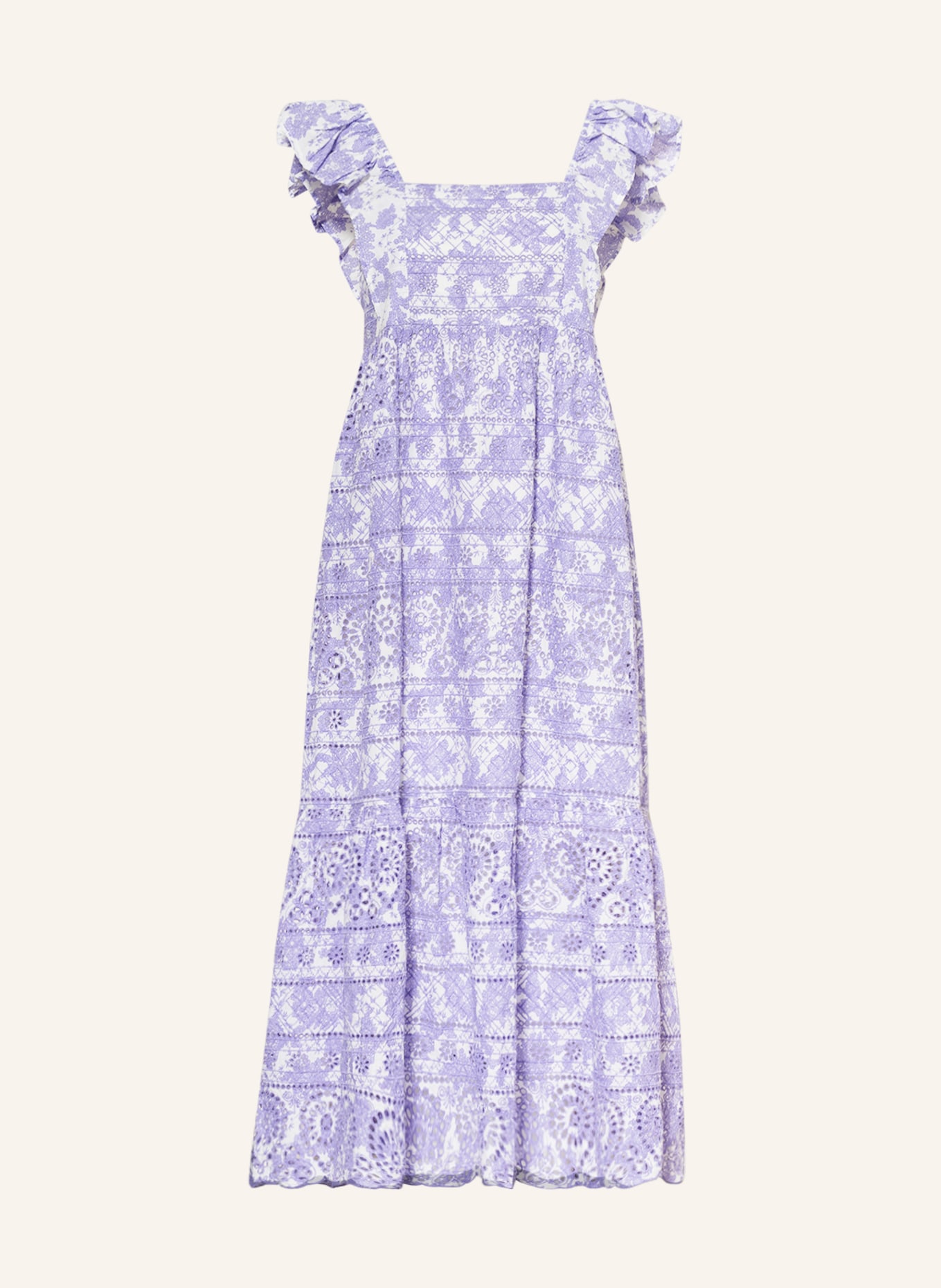 STELLA FOREST Dress BRIGITTE with lace, Color: WHITE/ LIGHT PURPLE (Image 1)