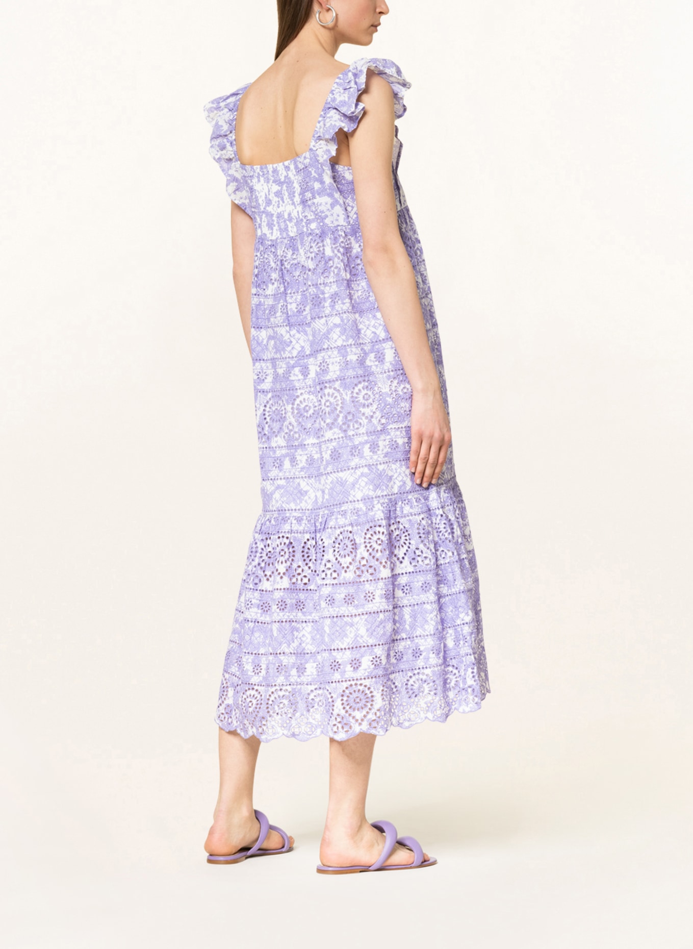 STELLA FOREST Dress BRIGITTE with lace, Color: WHITE/ LIGHT PURPLE (Image 3)
