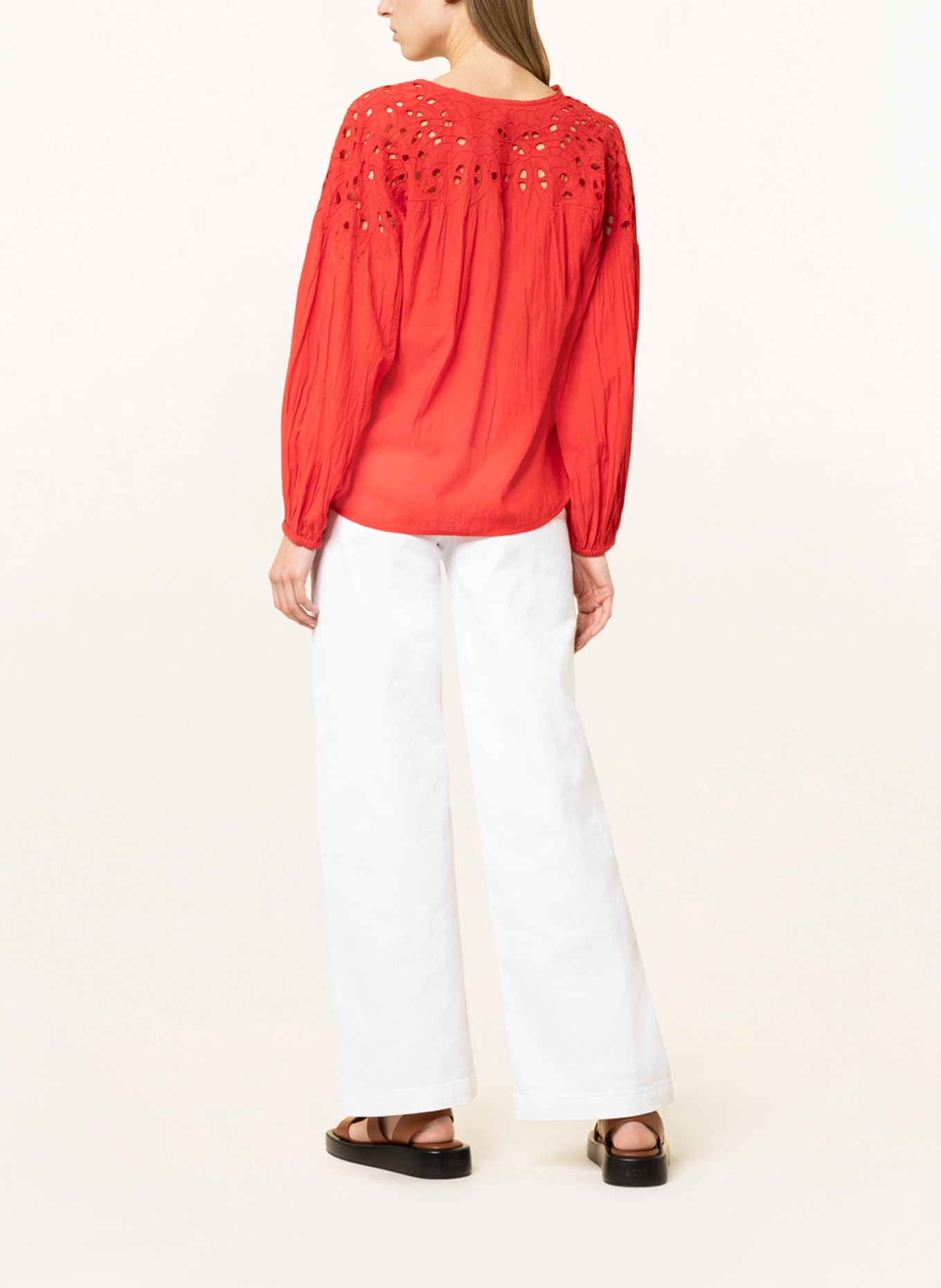 Pepe Jeans Blouse KAYLA with broderie anglaise, Color: RED (Image 3)
