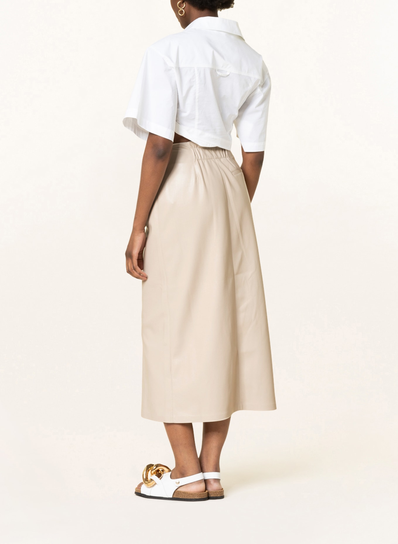 Nanushka Wrap skirt AMAS in leather look, Color: BEIGE (Image 3)