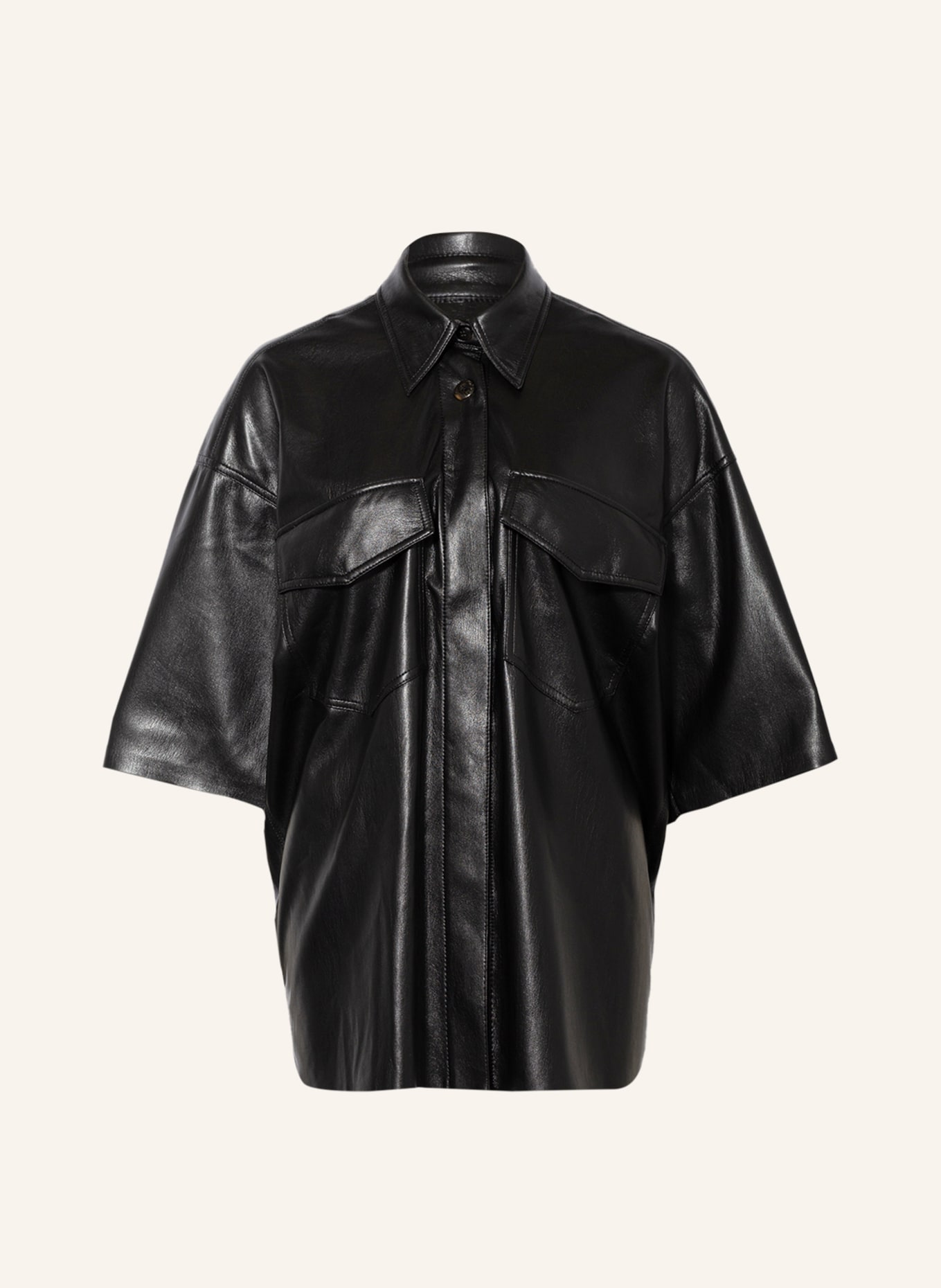 Nanushka Shirt blouse in leather look, Color: BLACK (Image 1)
