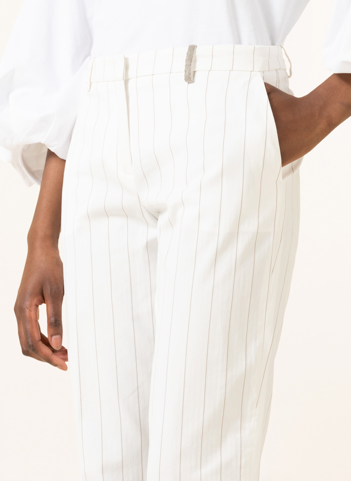 FABIANA FILIPPI Trousers, Color: WHITE/ TAUPE (Image 5)