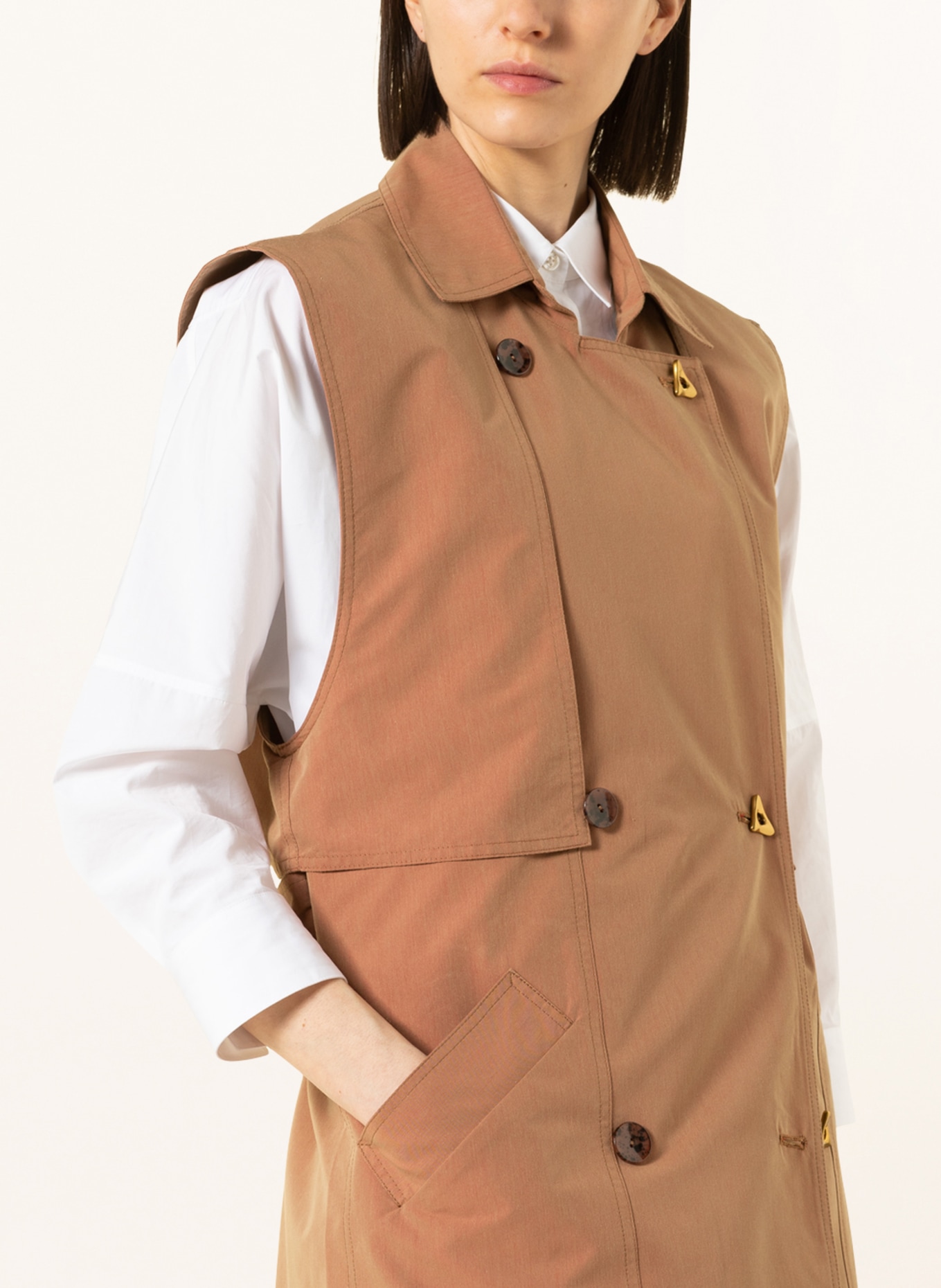 AERON Vest DELRAY , Color: LIGHT BROWN (Image 4)