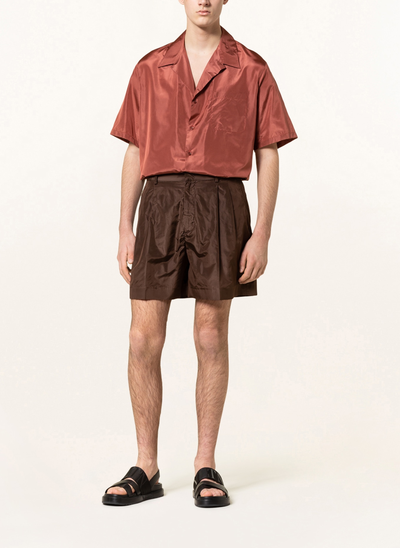 VALENTINO Silk shorts, Color: BROWN (Image 2)