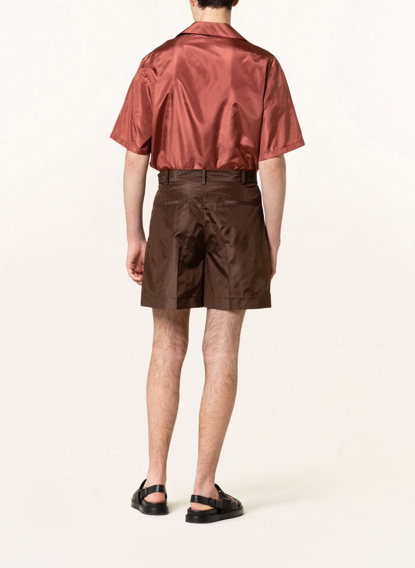 VALENTINO Silk shorts, Color: BROWN (Image 3)