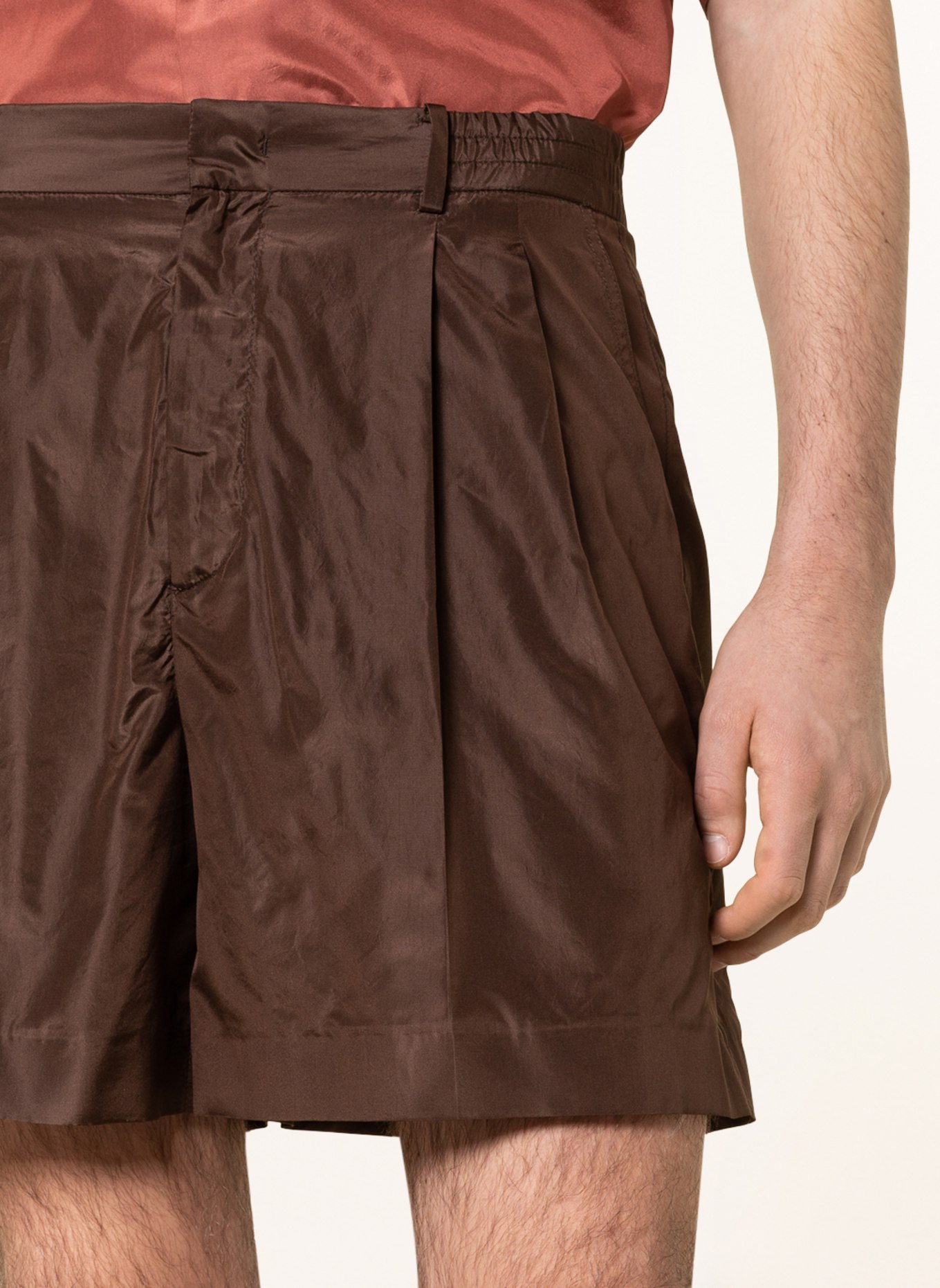 VALENTINO Silk shorts, Color: BROWN (Image 5)