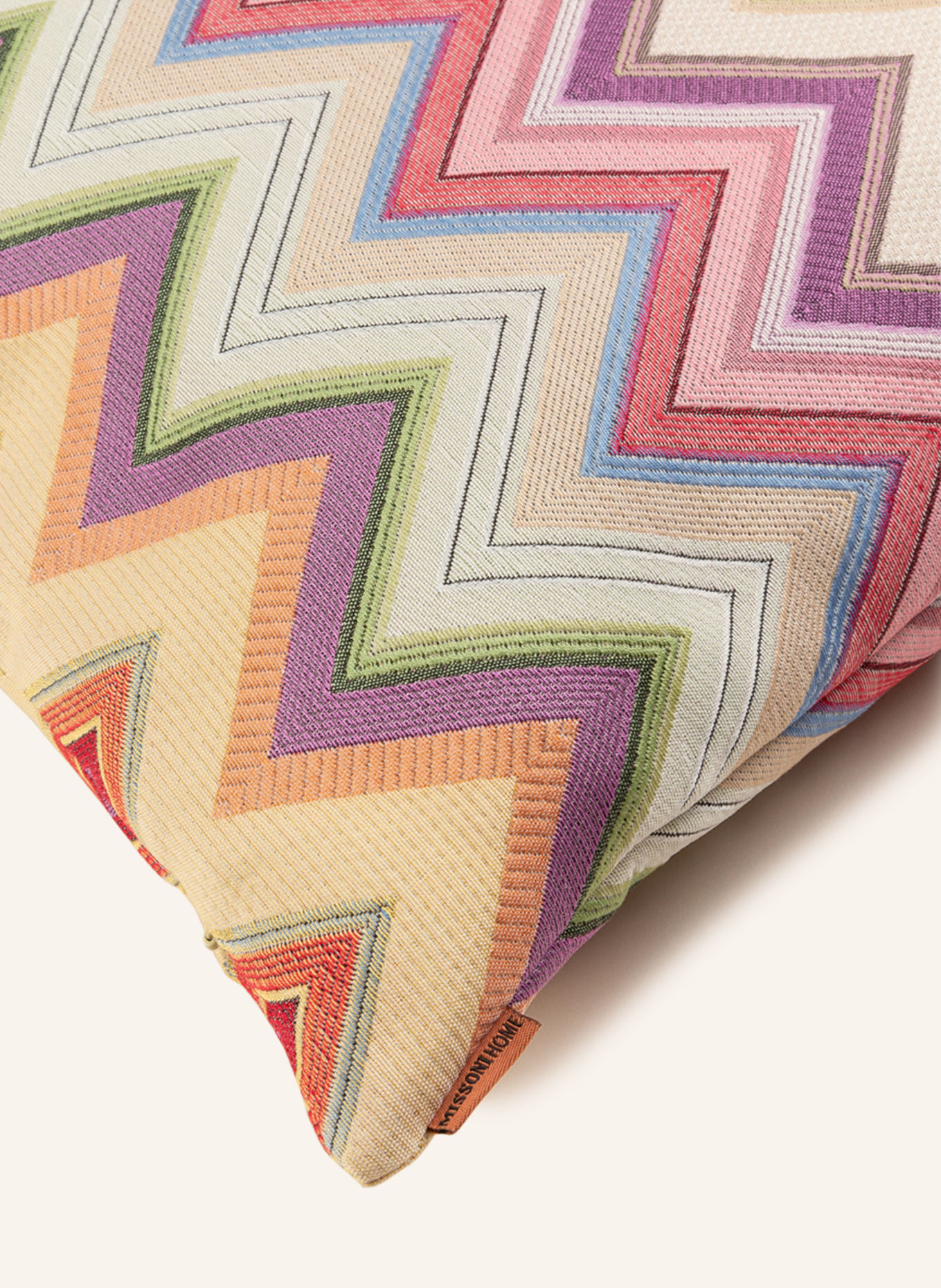 MISSONI Home Dekokissen AGADIR mit Daunenfüllung: CREME / HELLGELB / ROSA