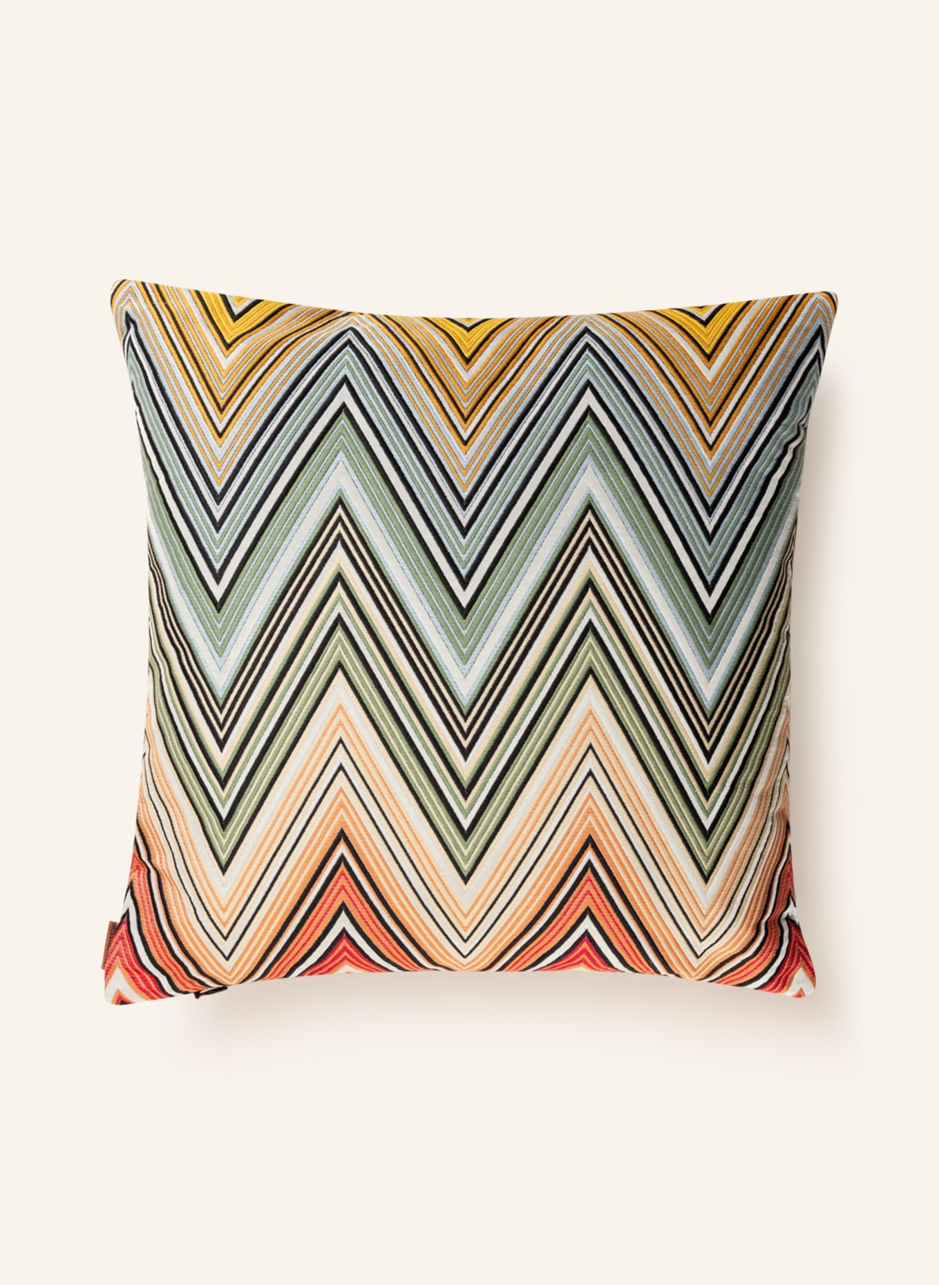 MISSONI Home Jacquard decorative cushion KEW with down filling, Color: DARK PURPLE/ YELLOW/ WHITE (Image 2)