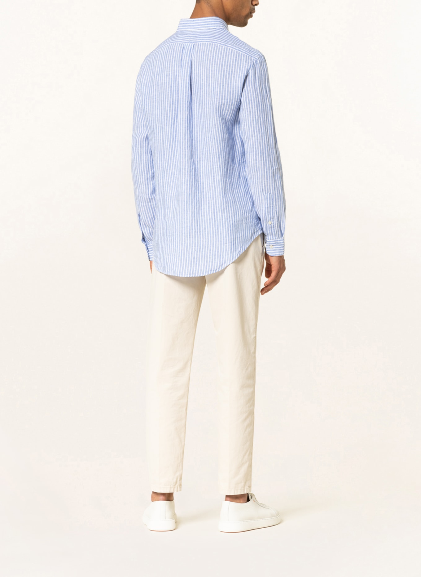 POLO RALPH LAUREN Linen shirt Custom Fit, Color: WHITE/ LIGHT BLUE (Image 3)
