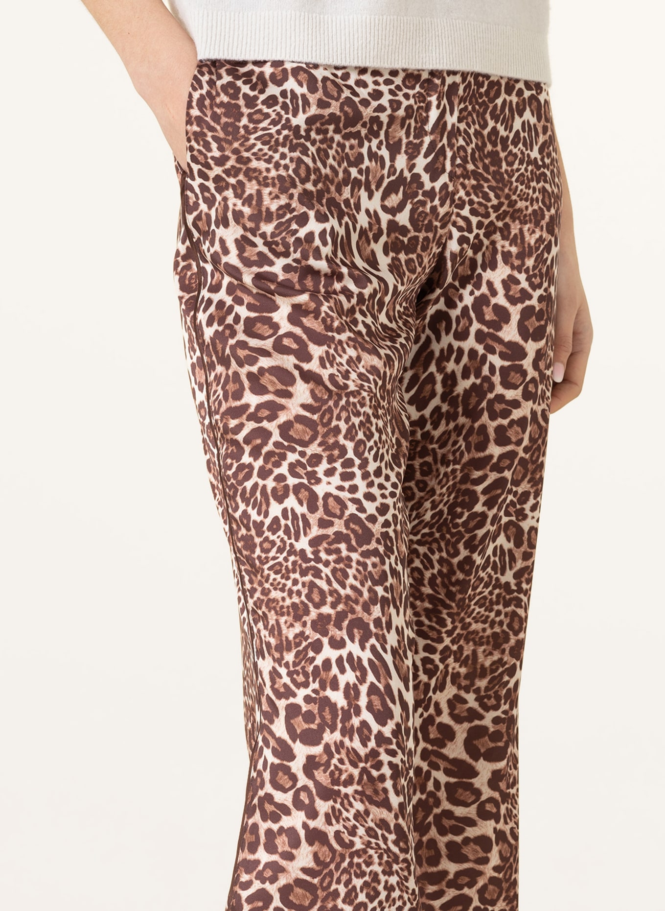 NVSCO Wide leg trousers , Color: CREAM/ BROWN/ DARK BROWN (Image 5)