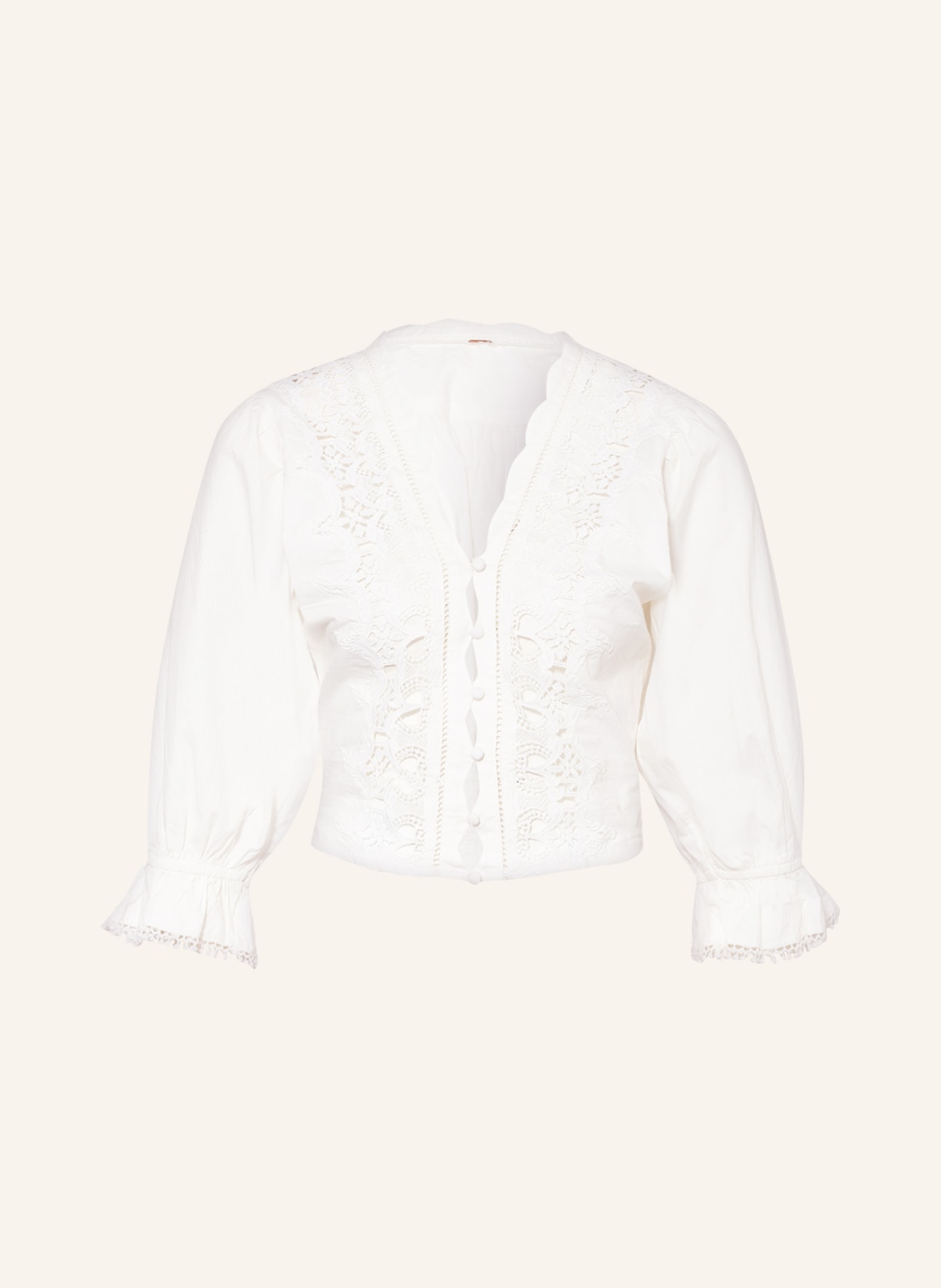 Free People Blouse LOUELLA with lace, Color: WHITE (Image 1)
