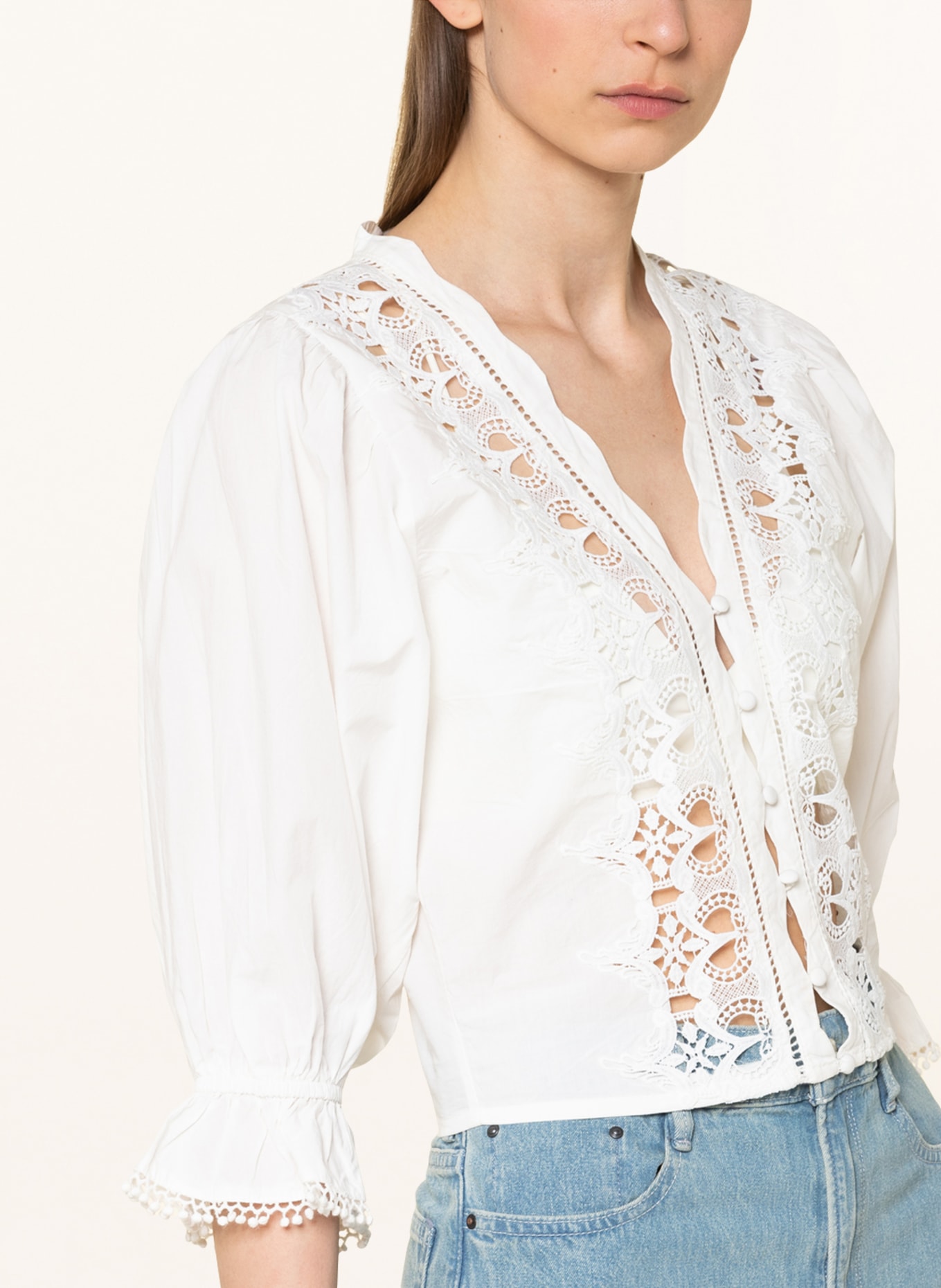 Free People Blouse LOUELLA with lace, Color: WHITE (Image 4)