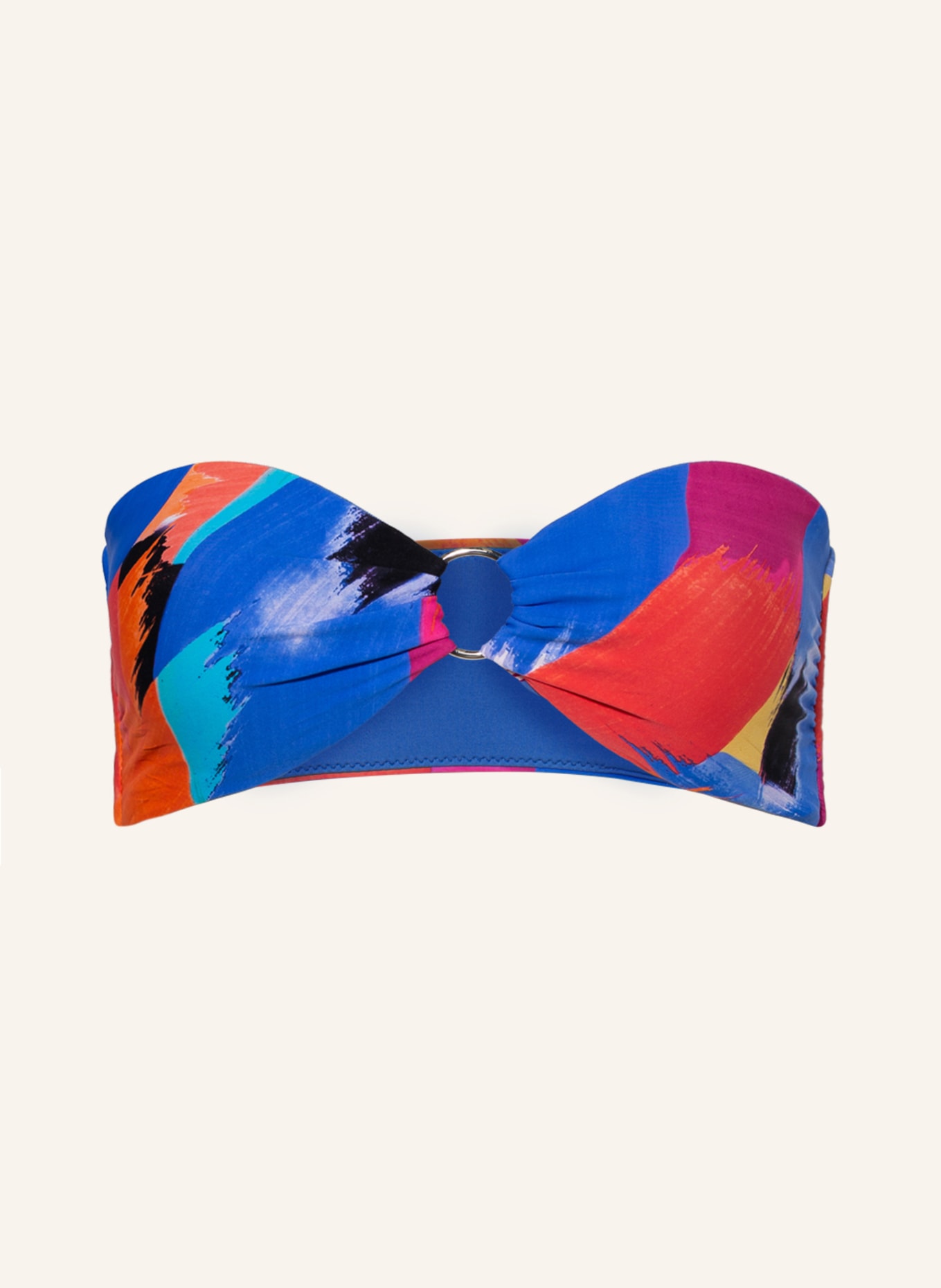 SEAFOLLY Bandeau bikini top ARTHOUSE , Color: BLUE/ RED/ TURQUOISE (Image 1)