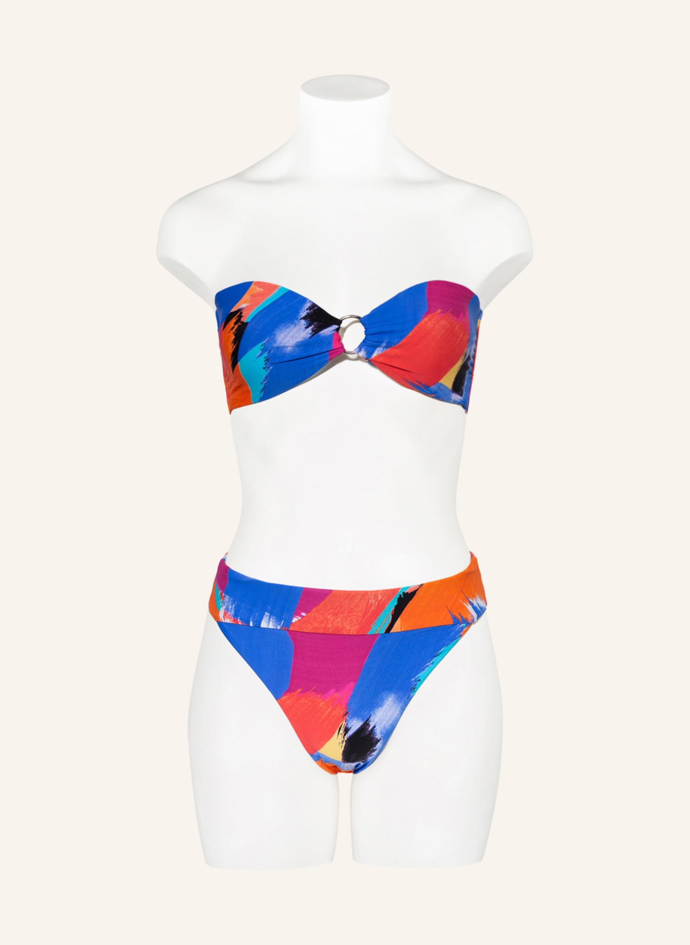 SEAFOLLY Bandeau bikini top ARTHOUSE , Color: BLUE/ RED/ TURQUOISE (Image 2)