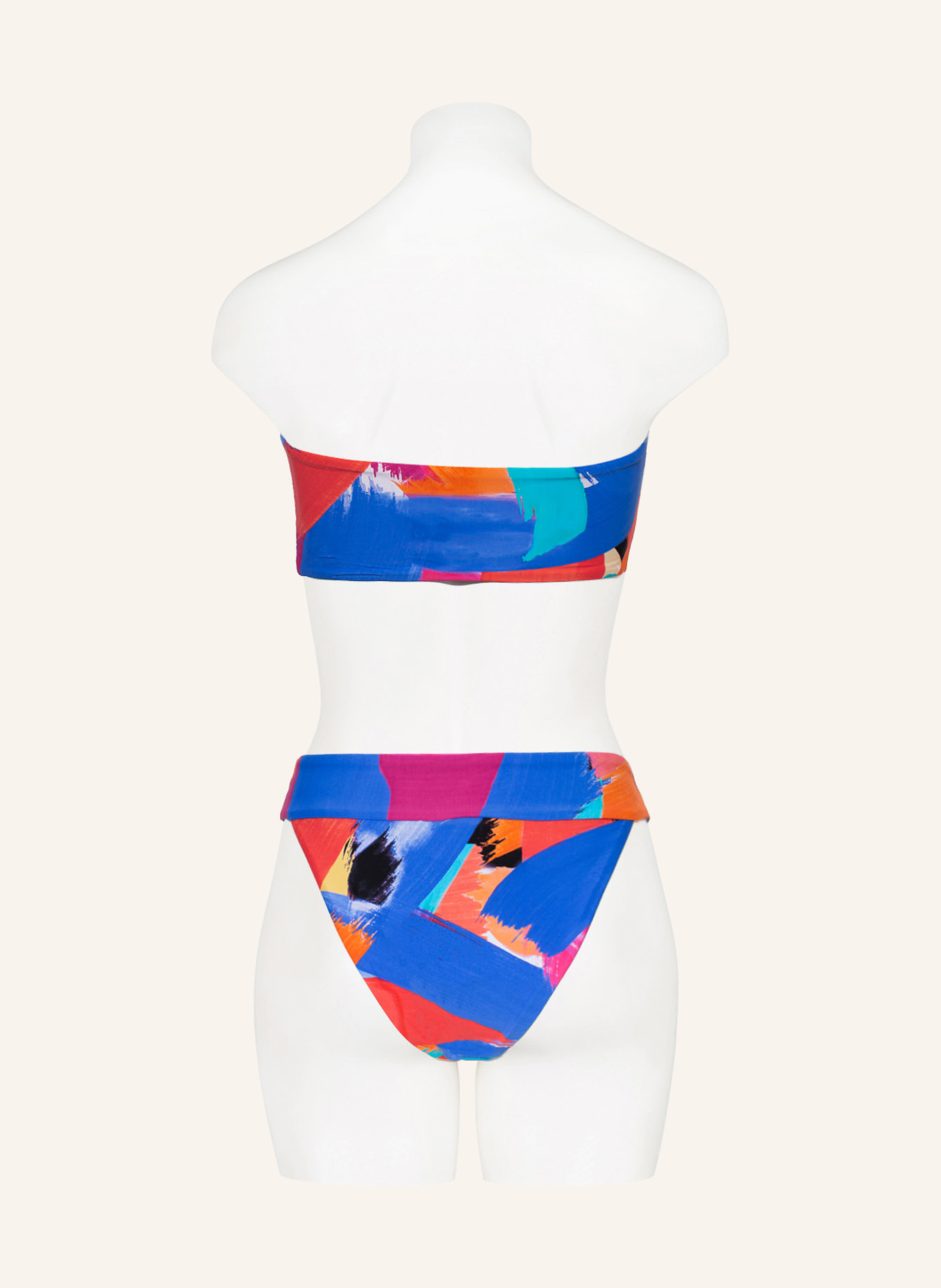 SEAFOLLY Bandeau bikini top ARTHOUSE , Color: BLUE/ RED/ TURQUOISE (Image 3)