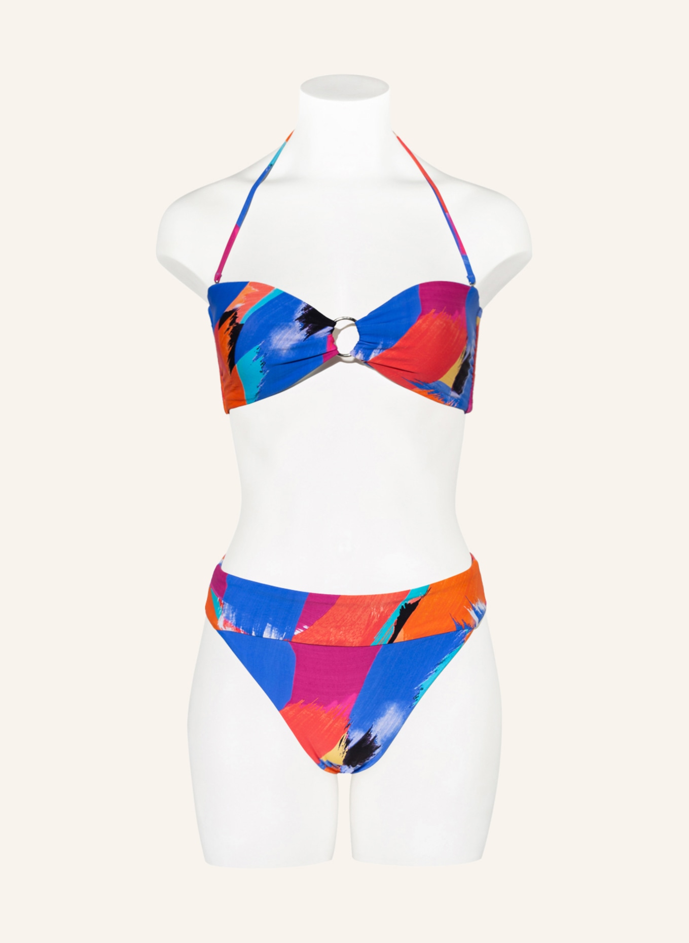 SEAFOLLY Bandeau bikini top ARTHOUSE , Color: BLUE/ RED/ TURQUOISE (Image 4)