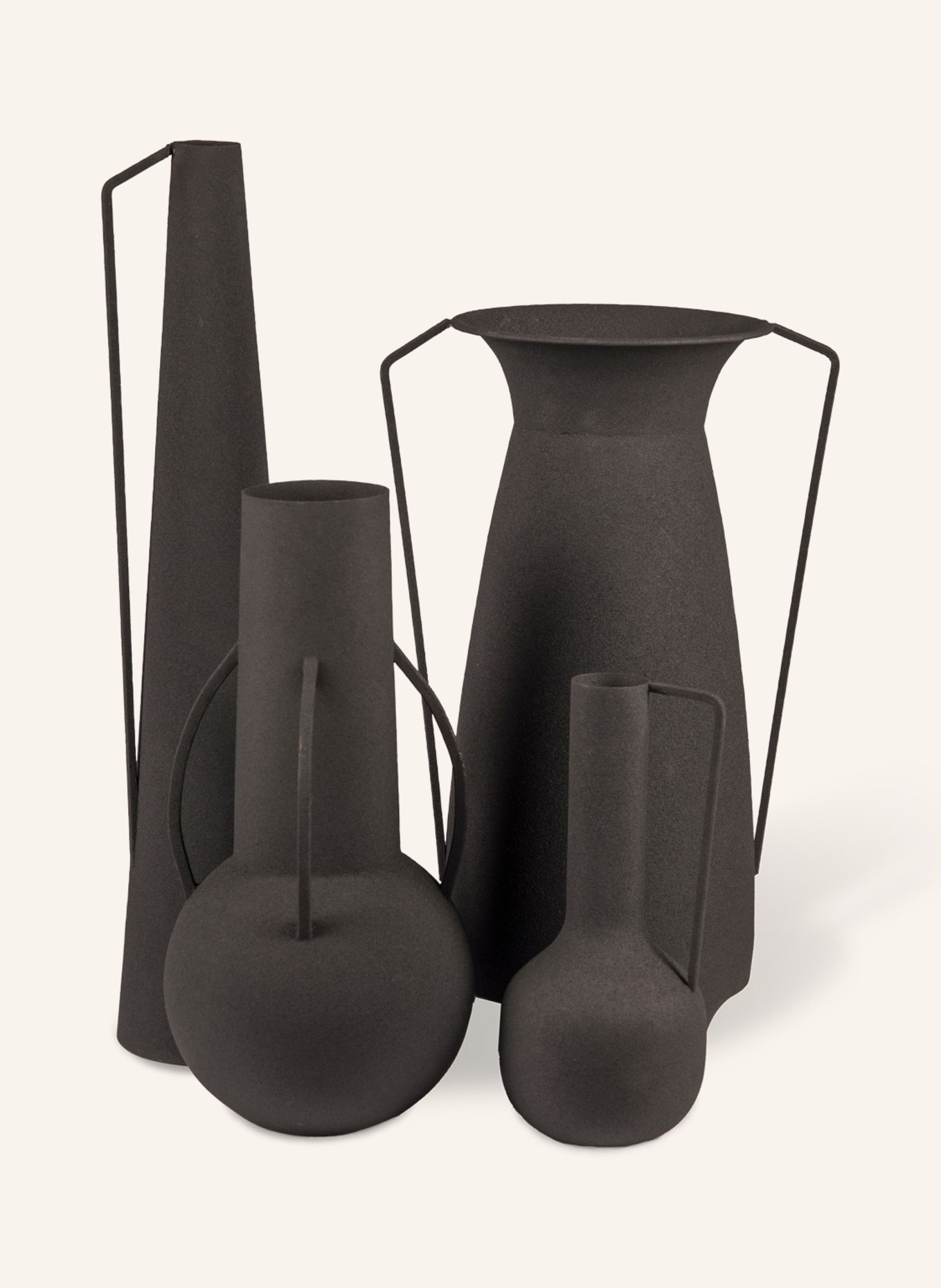 POLSPOTTEN Set of 4 vases ROMAN, Color: BLACK (Image 1)