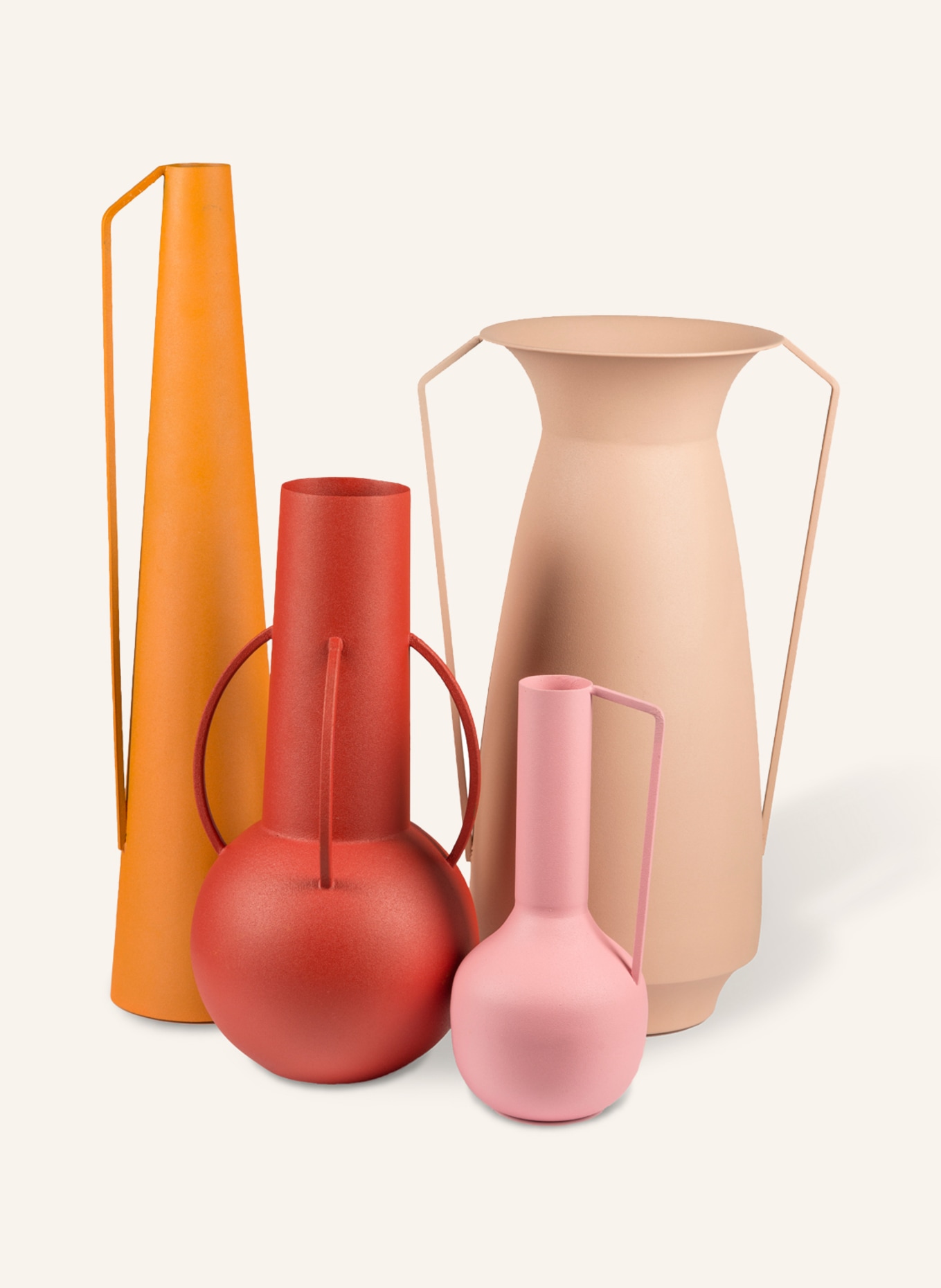 POLSPOTTEN Set of 4 vases ROMAN, Color: PINK/ ORANGE/ RED (Image 1)