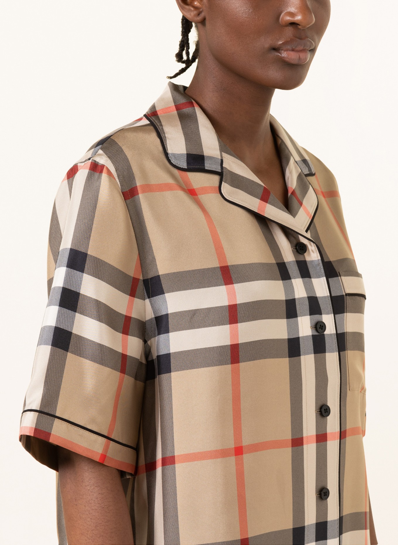 BURBERRY Silk blouse TIERNEY, Color: CAMEL/ DARK BLUE/ RED (Image 4)