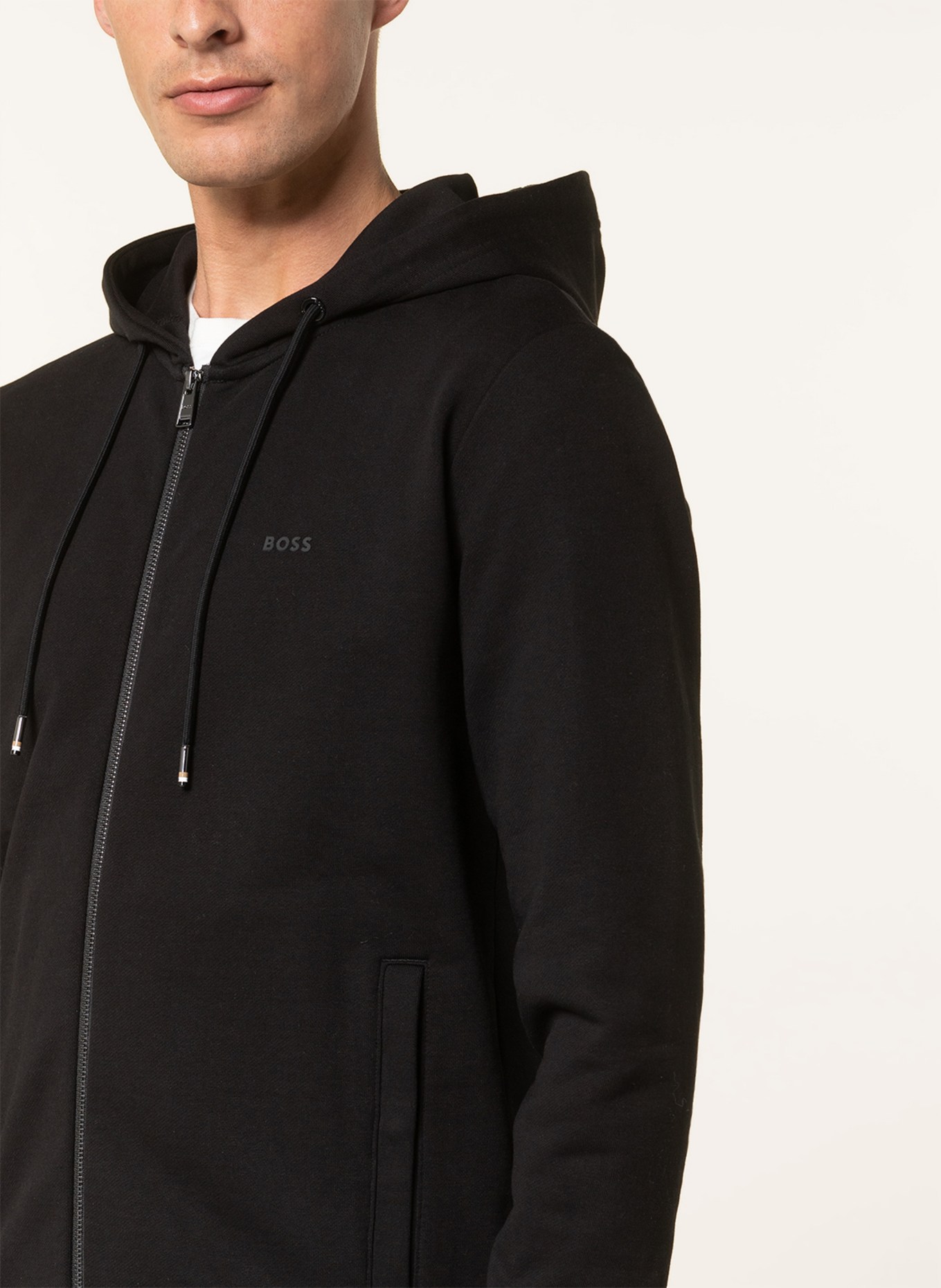 BOSS Sweat jacket DEGGET, Color: BLACK (Image 5)