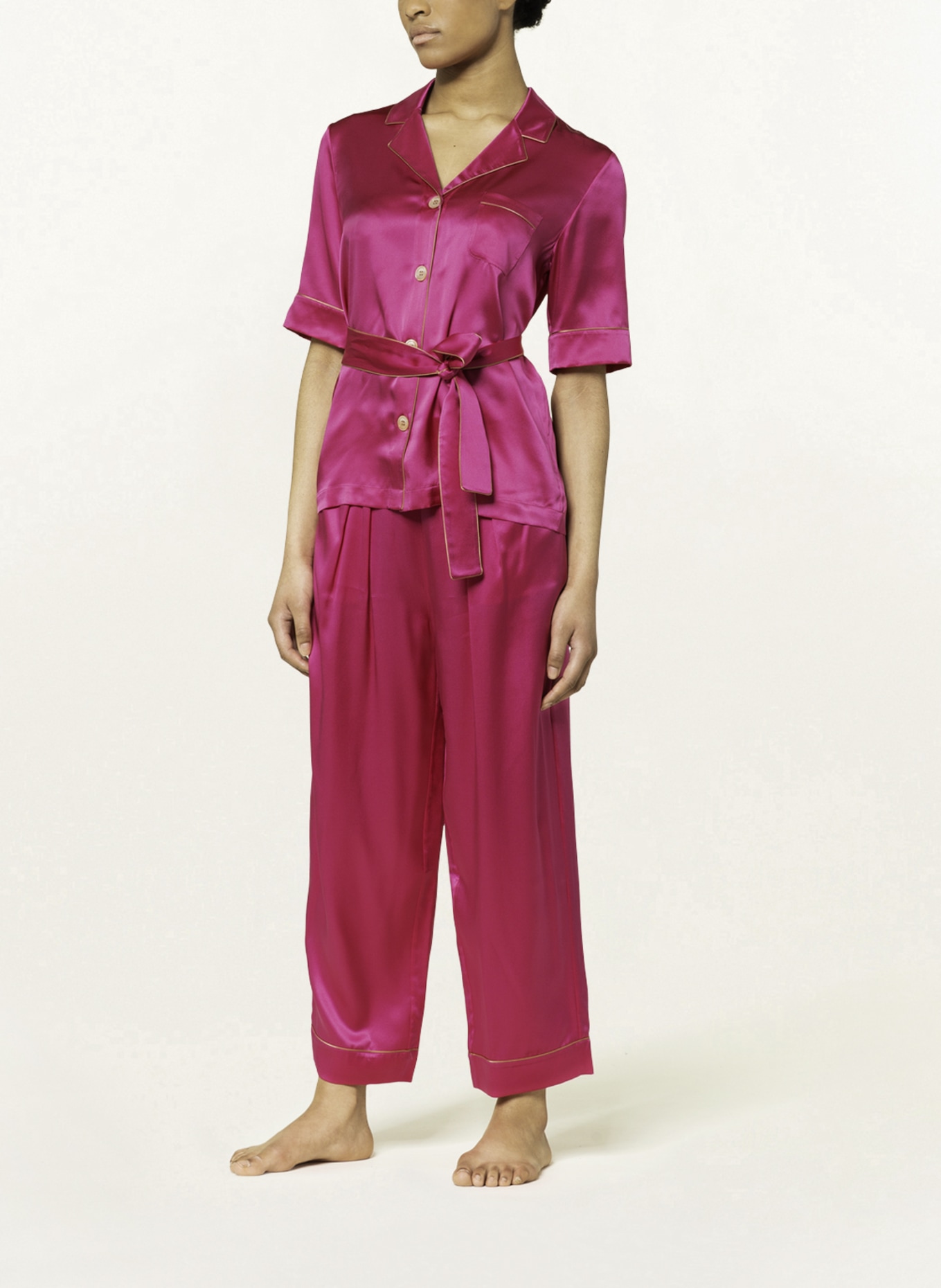 ERES Lounge shirt ROSY in silk, Color: PINK (Image 2)