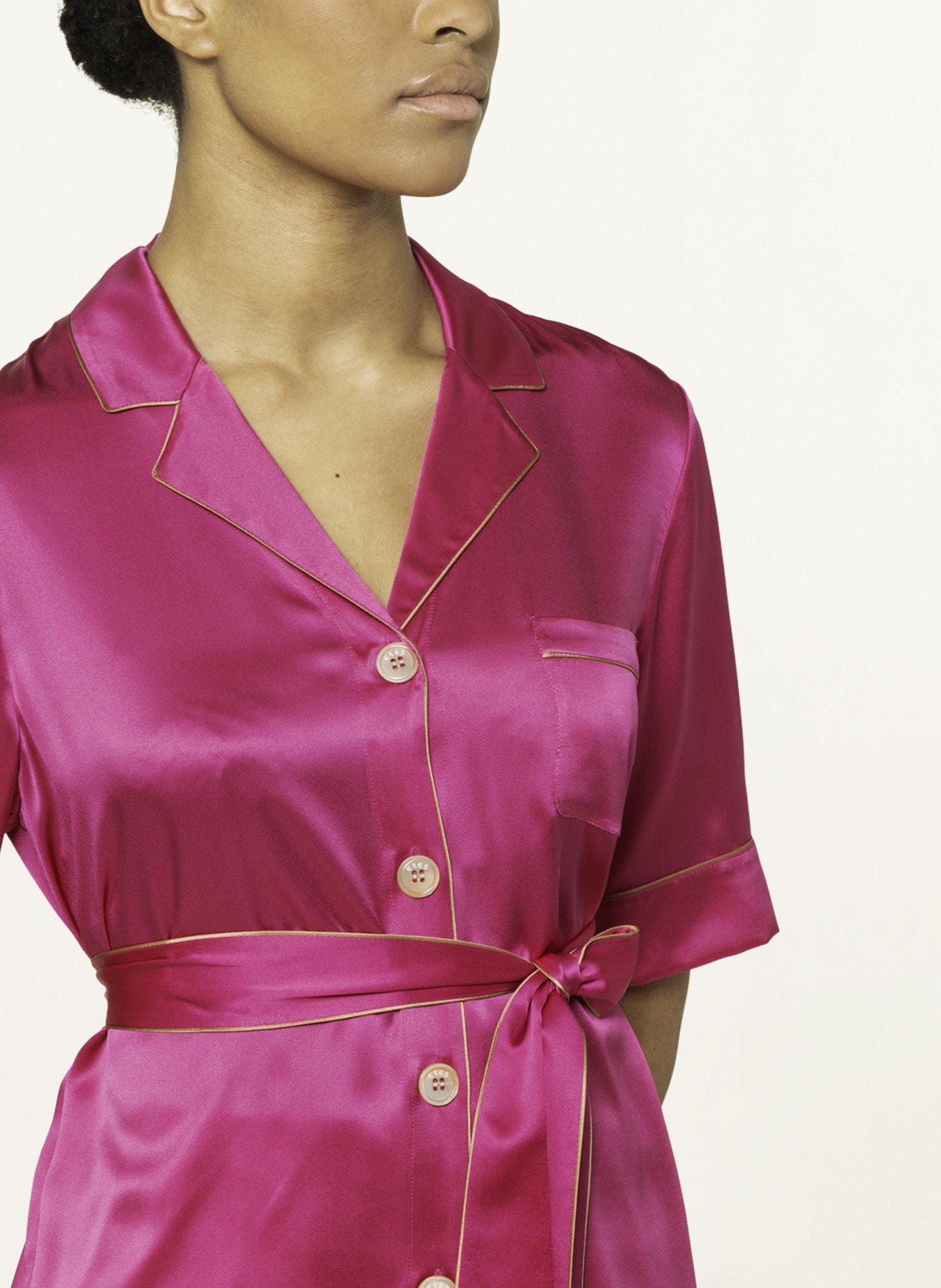 ERES Lounge shirt ROSY in silk, Color: PINK (Image 4)