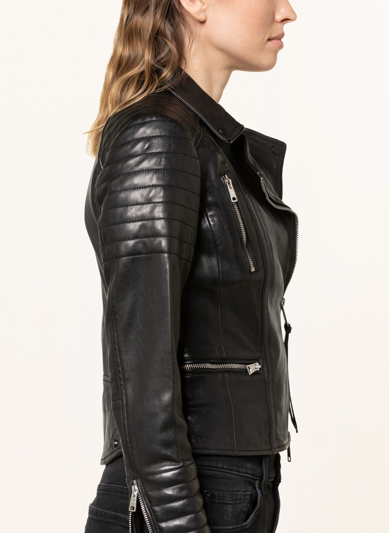 ALLSAINTS Leather jacket, Color: BLACK (Image 4)