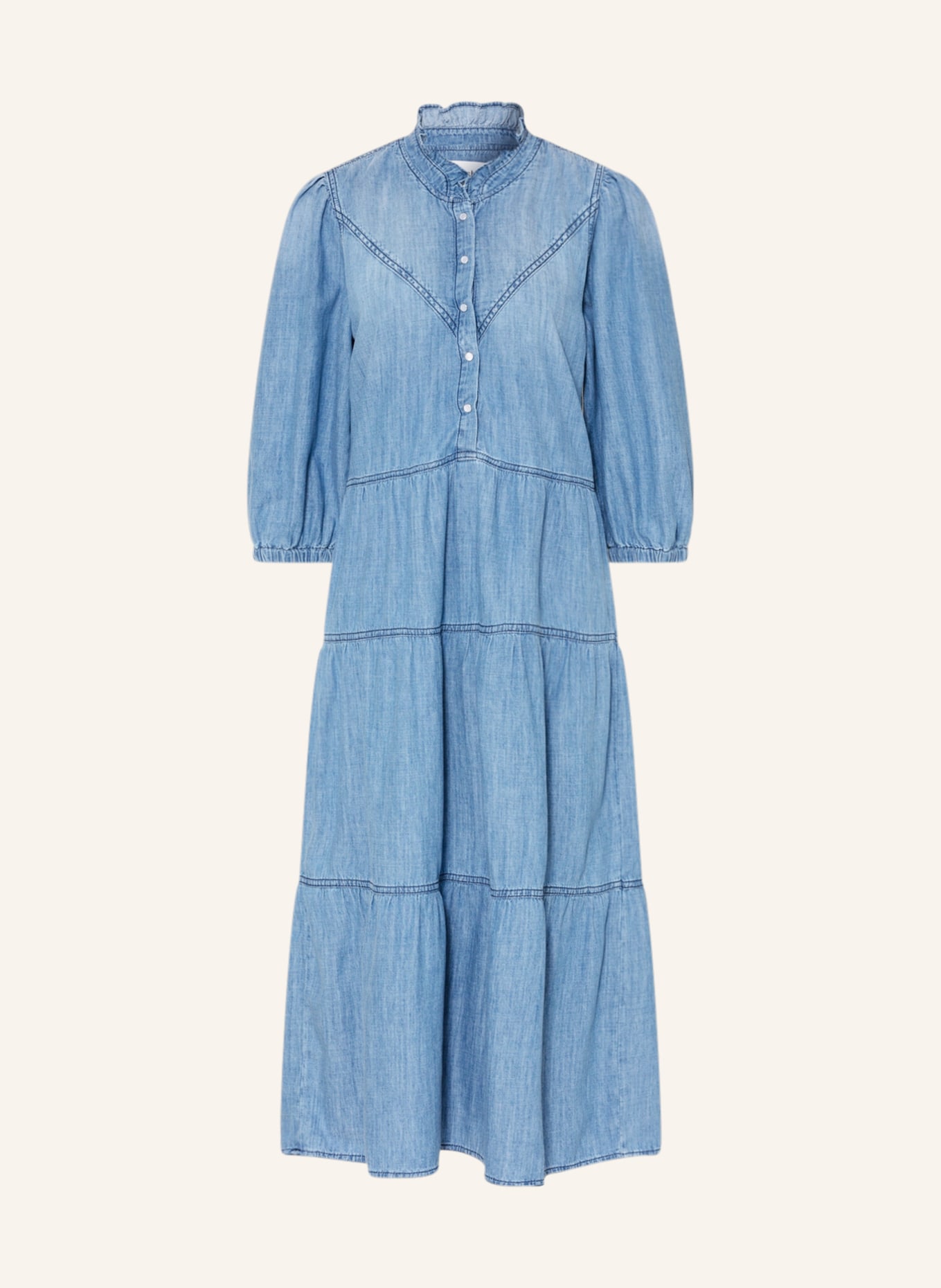 ba&sh Kleid WILLOW in Jeansoptik mit 3/4-Arm, Farbe: BLUE LIGHTUSEDBLUE (Bild 1)