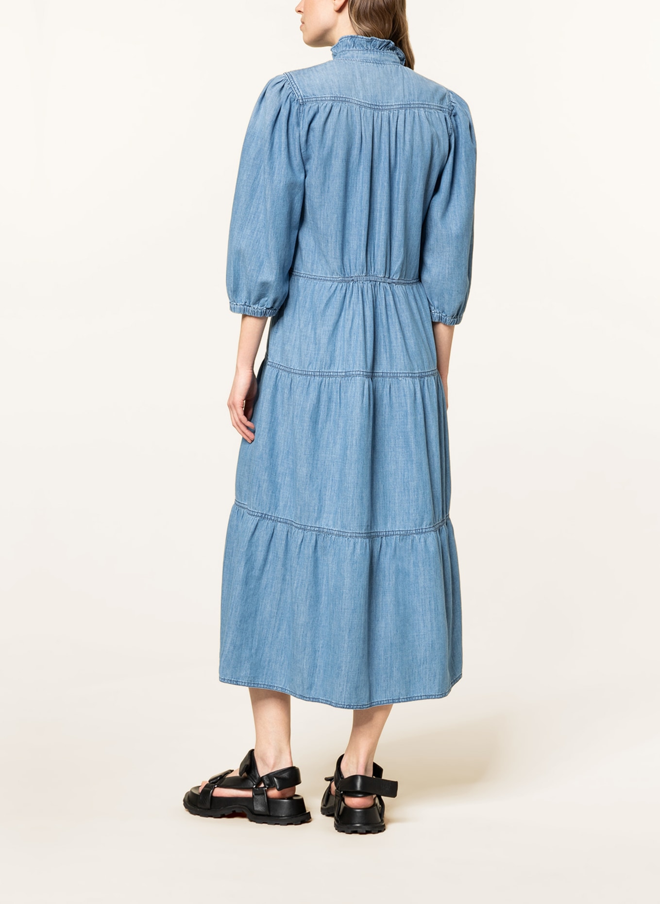ba&sh Kleid WILLOW in Jeansoptik mit 3/4-Arm, Farbe: BLUE LIGHTUSEDBLUE (Bild 3)