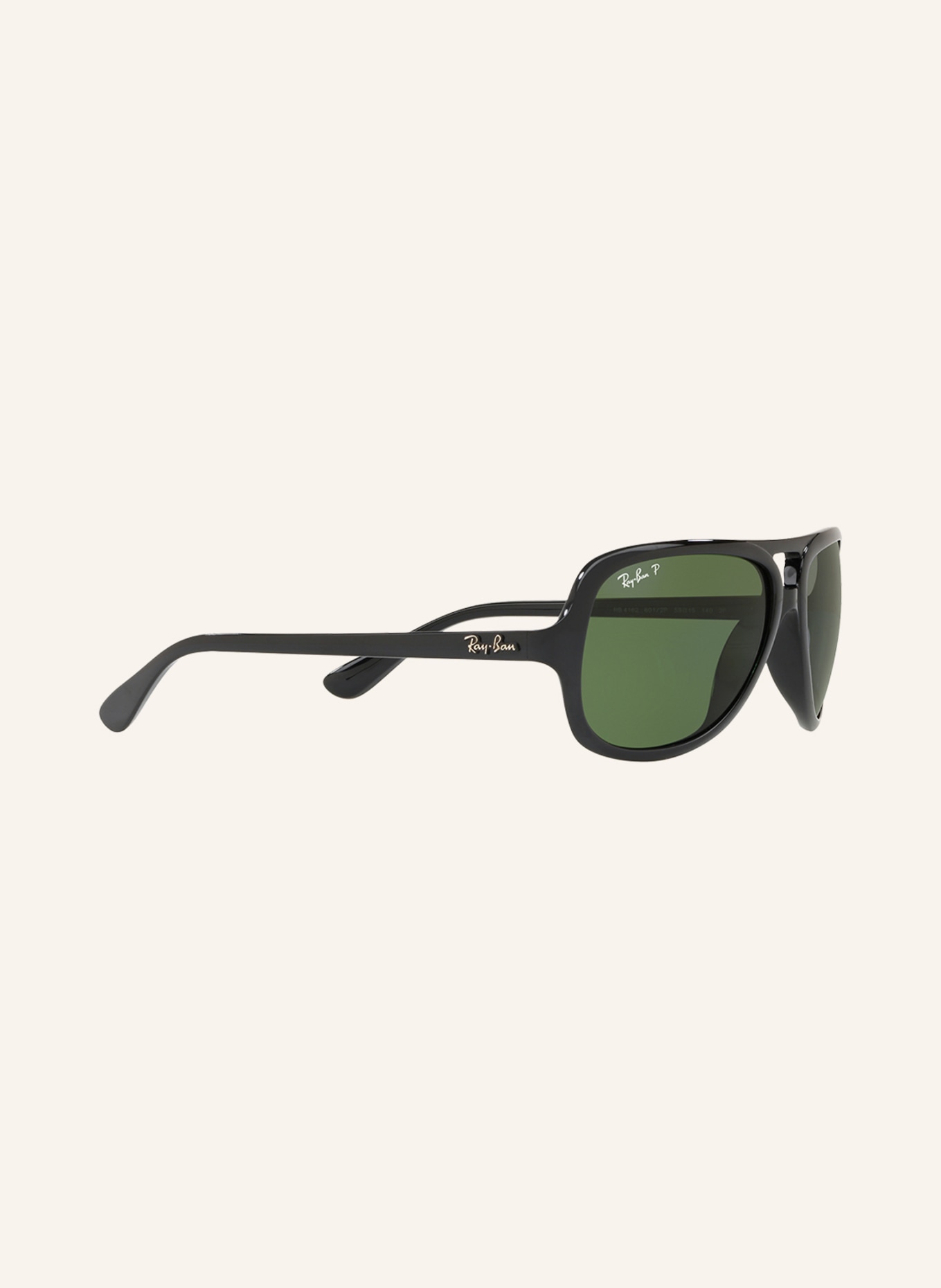 Ray-Ban Sonnenbrille RB4162: 601/2P SCHWARZ/ GRÜN POLARISIERT