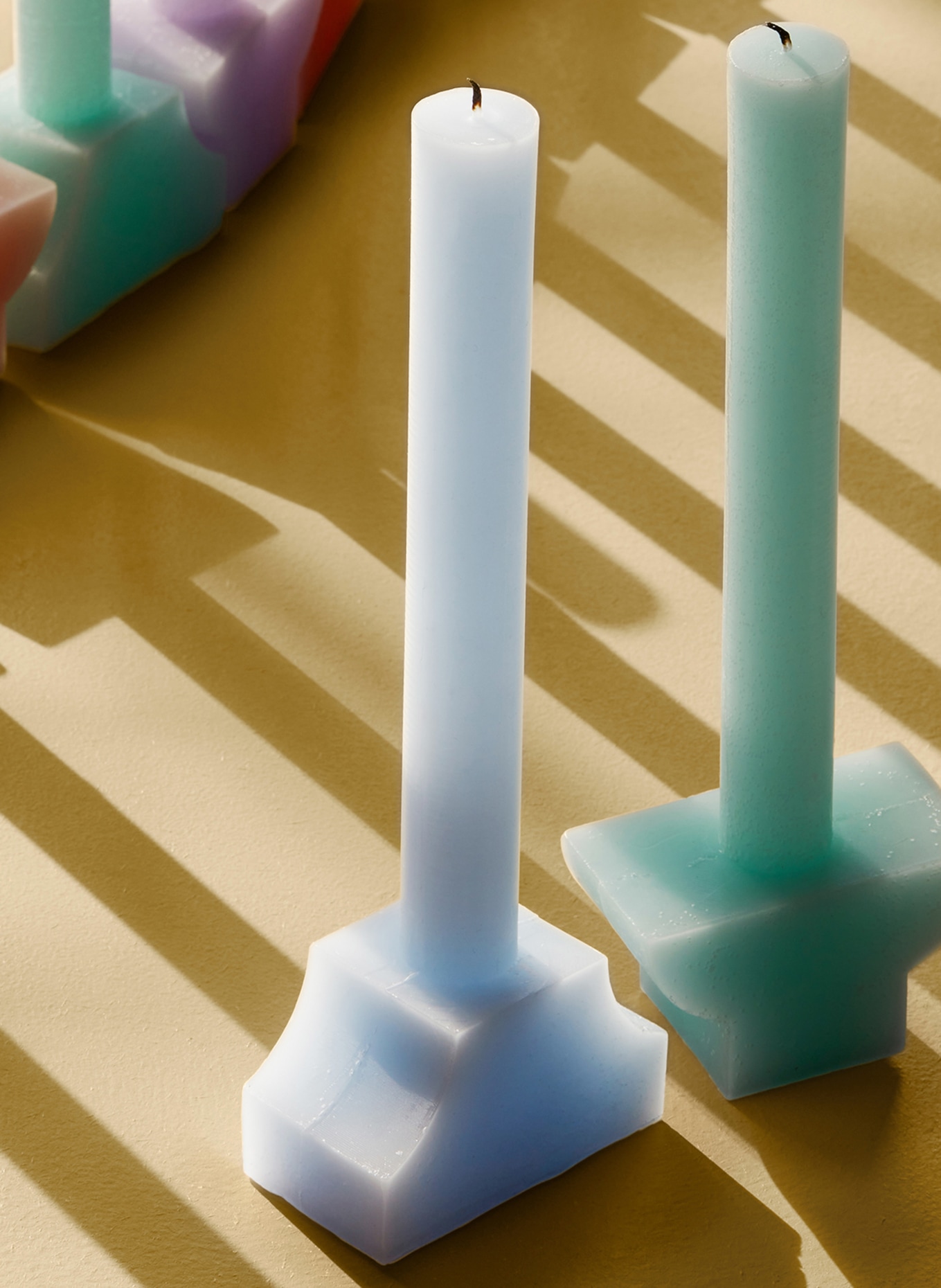 BROSTE COPENHAGEN Set of 2 candles PILAS, Color: LIGHT BLUE (Image 2)