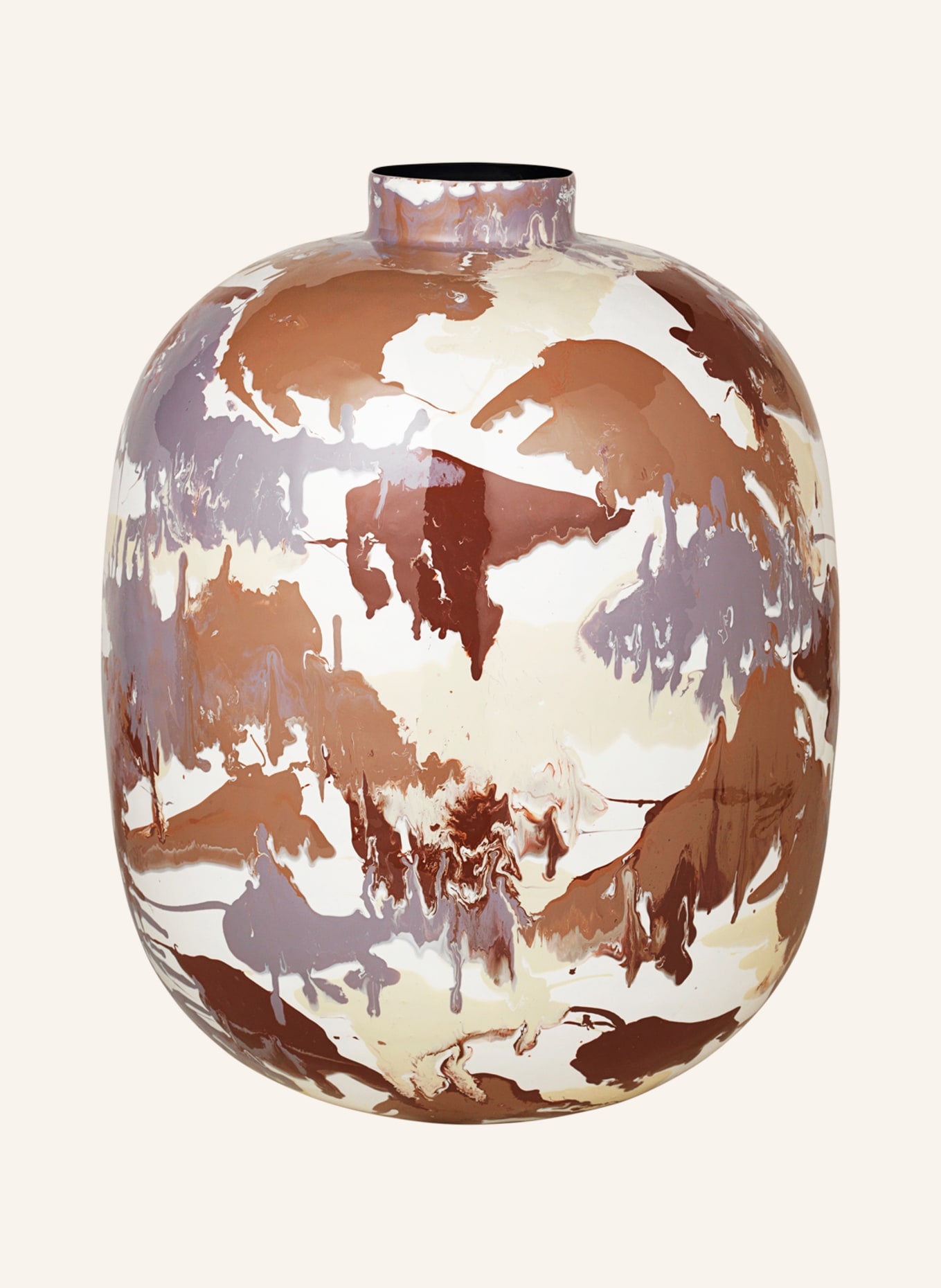 BROSTE COPENHAGEN Váza THYRA: KRÉMOVÁ / FUCHSIOVÁ / BÉŽOVÁ