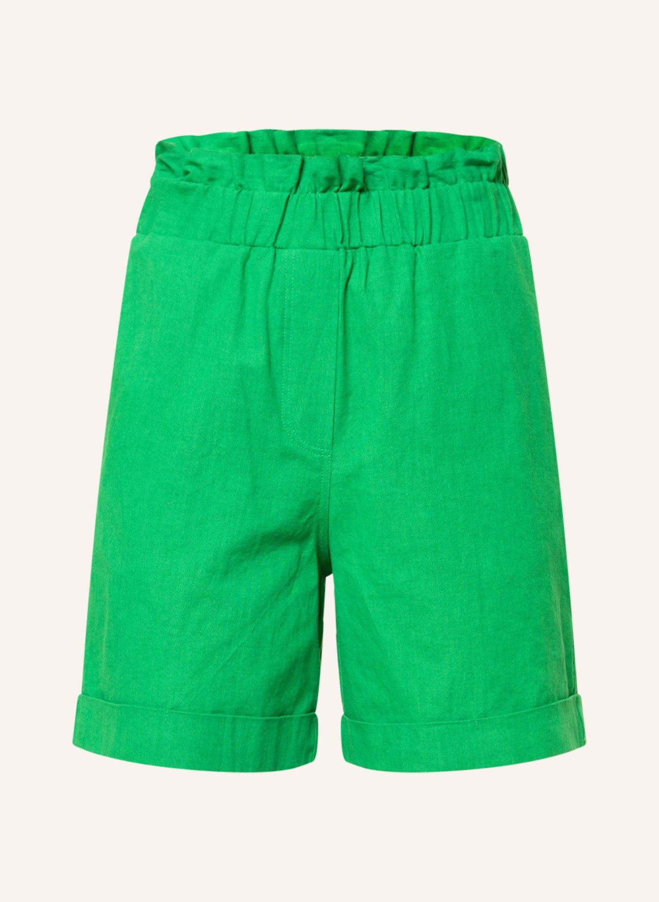 Smith & Soul Paperbag shorts made of linen, Color: GREEN (Image 1)