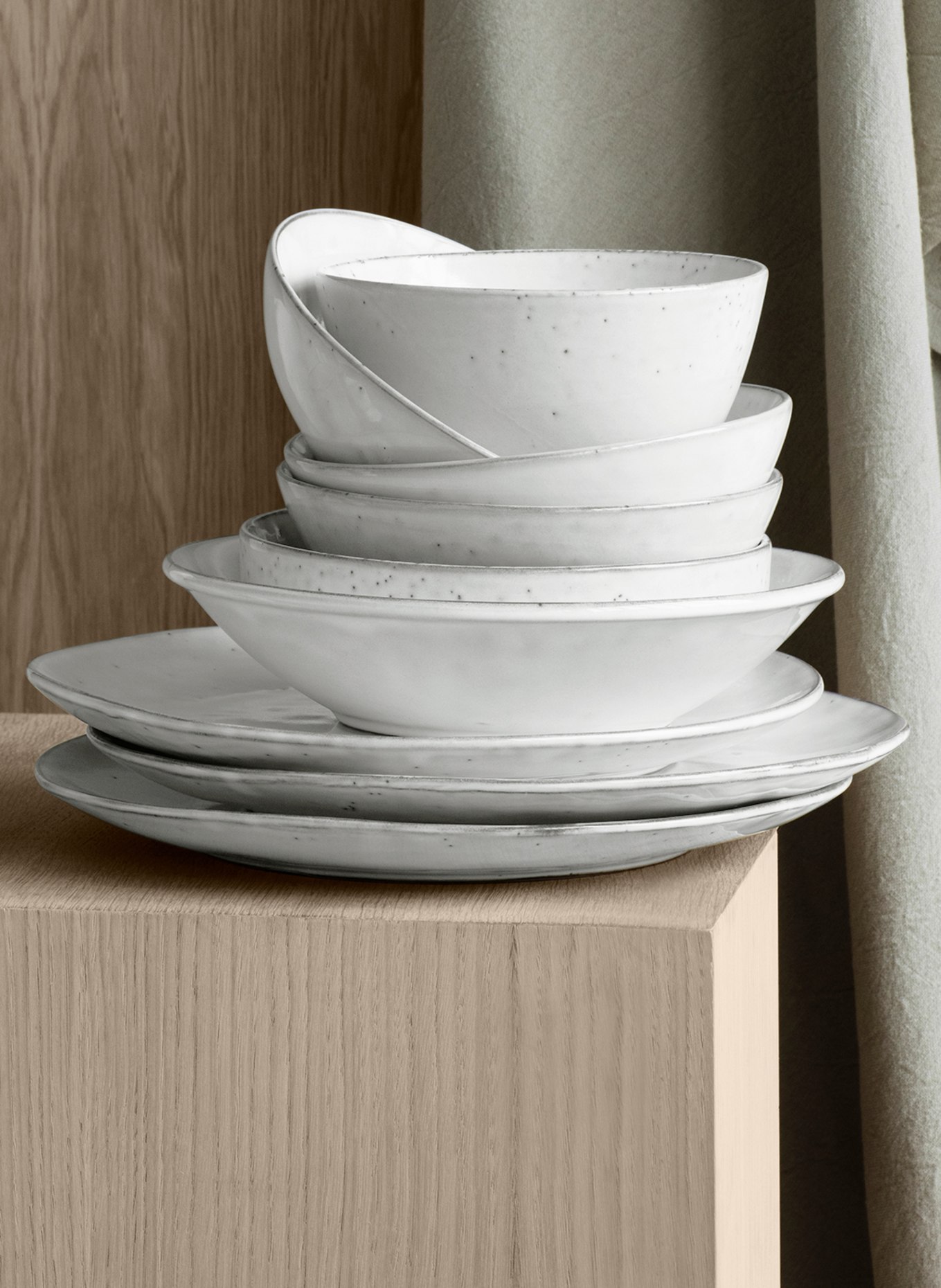 BROSTE COPENHAGEN Set of 4 bowls NORDIC SAND, Color: CREAM/ LIGHT BLUE (Image 2)