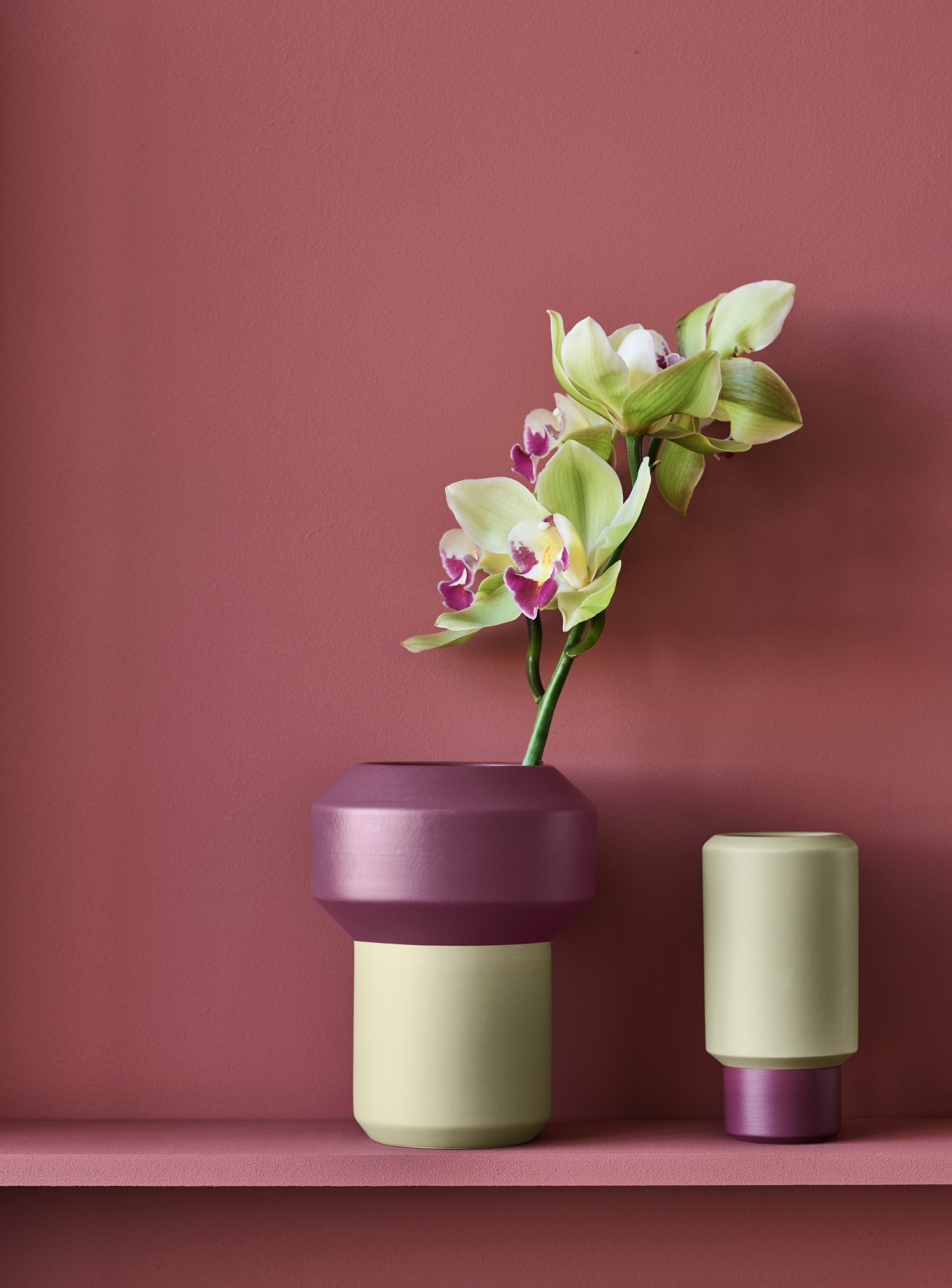 lucie kaas Vase FUMARIO, Farbe: OLIV/ FUCHSIA (Bild 2)