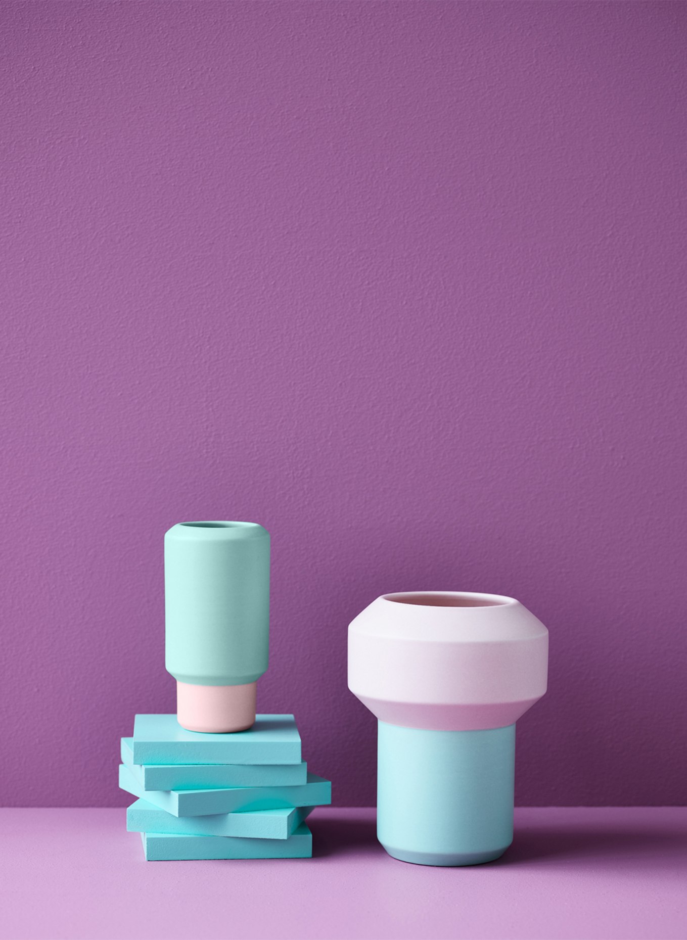 lucie kaas Vase FUMARIO SMALL, Farbe: MINT/ ROSA (Bild 2)