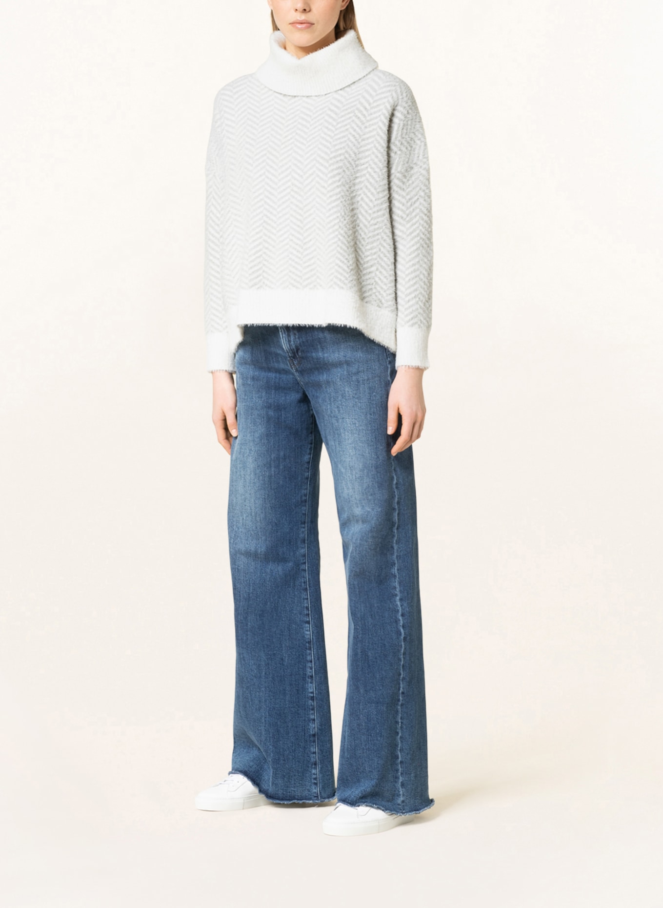 Phase Eight Turtleneck sweater JESS, Color: WHITE/ LIGHT GRAY (Image 2)