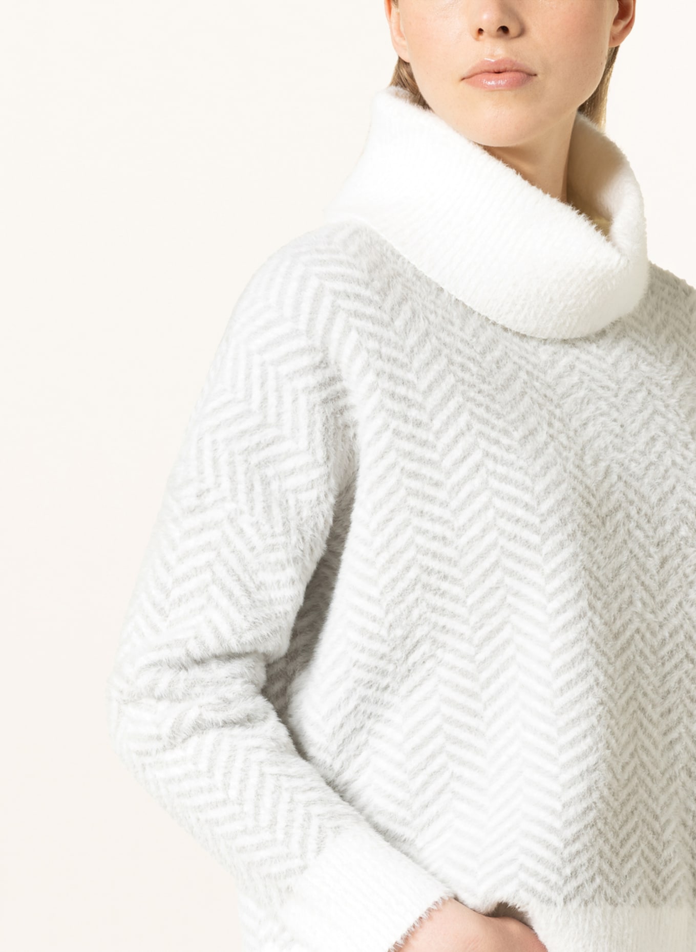 Phase Eight Turtleneck sweater JESS, Color: WHITE/ LIGHT GRAY (Image 4)