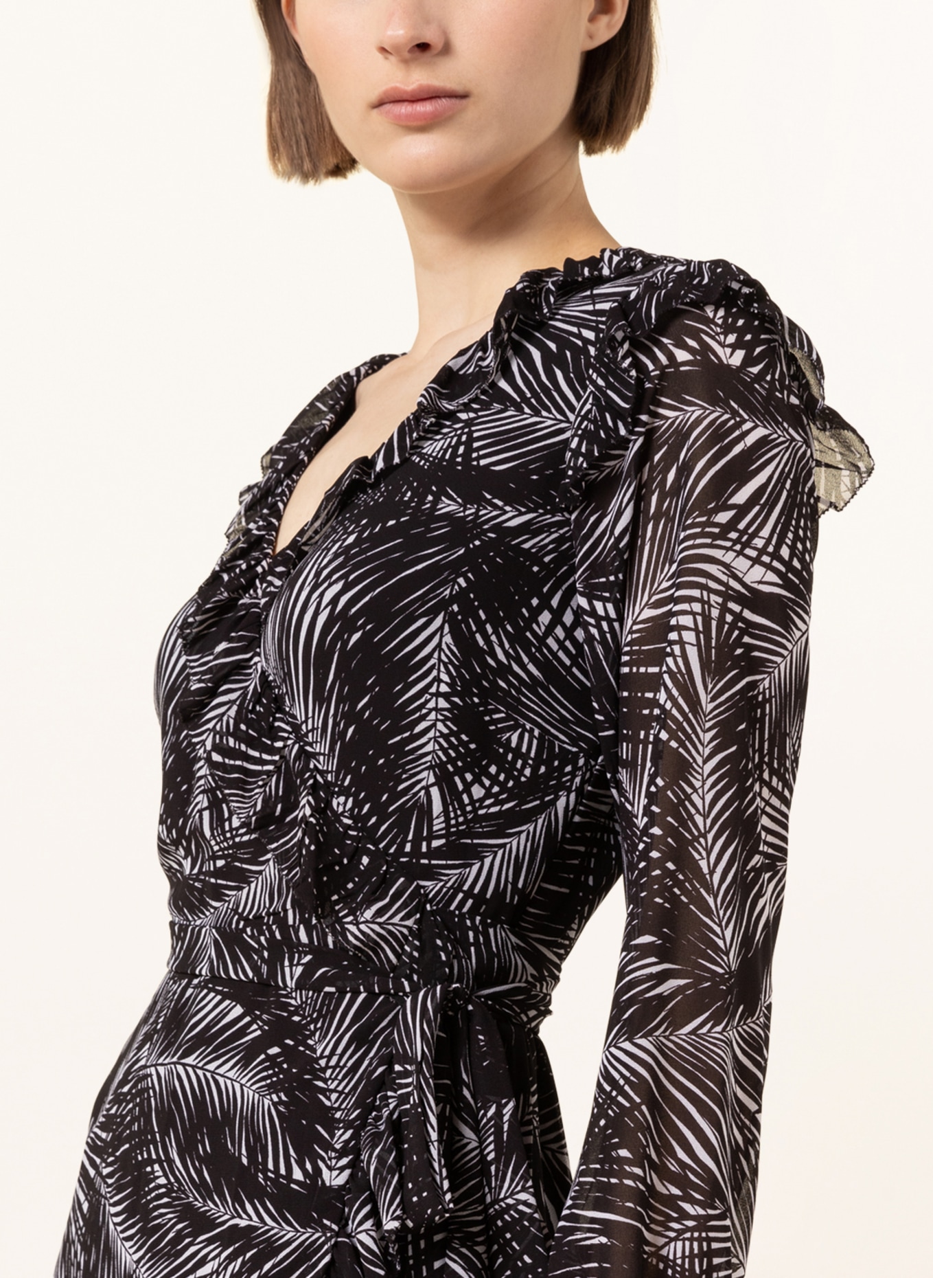 MICHAEL KORS Sukienka w stylu kopertowym , Kolor: CZARNY/ BIAŁY (Obrazek 4)
