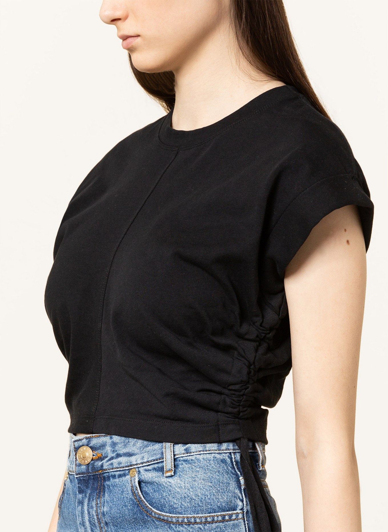 ALLSAINTS Cropped shirt MIRA , Color: BLACK (Image 4)