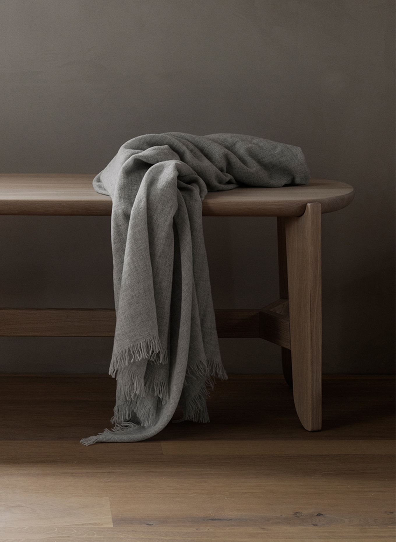 blomus Plaid MERINO aus Merinowolle: GRAU