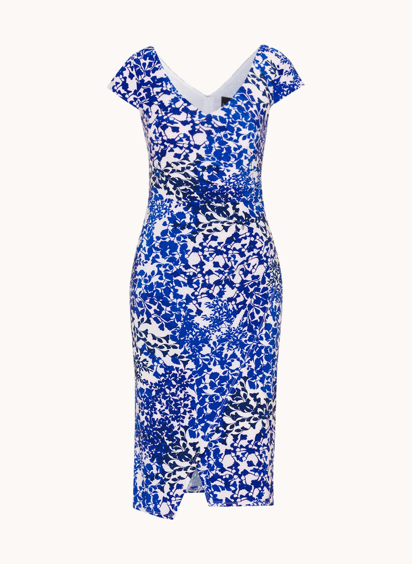 Phase Eight Sukienka z dżerseju ARIELLE w stylu kopertowym, Kolor: BIAŁY/ NIEBIESKI (Obrazek 1)