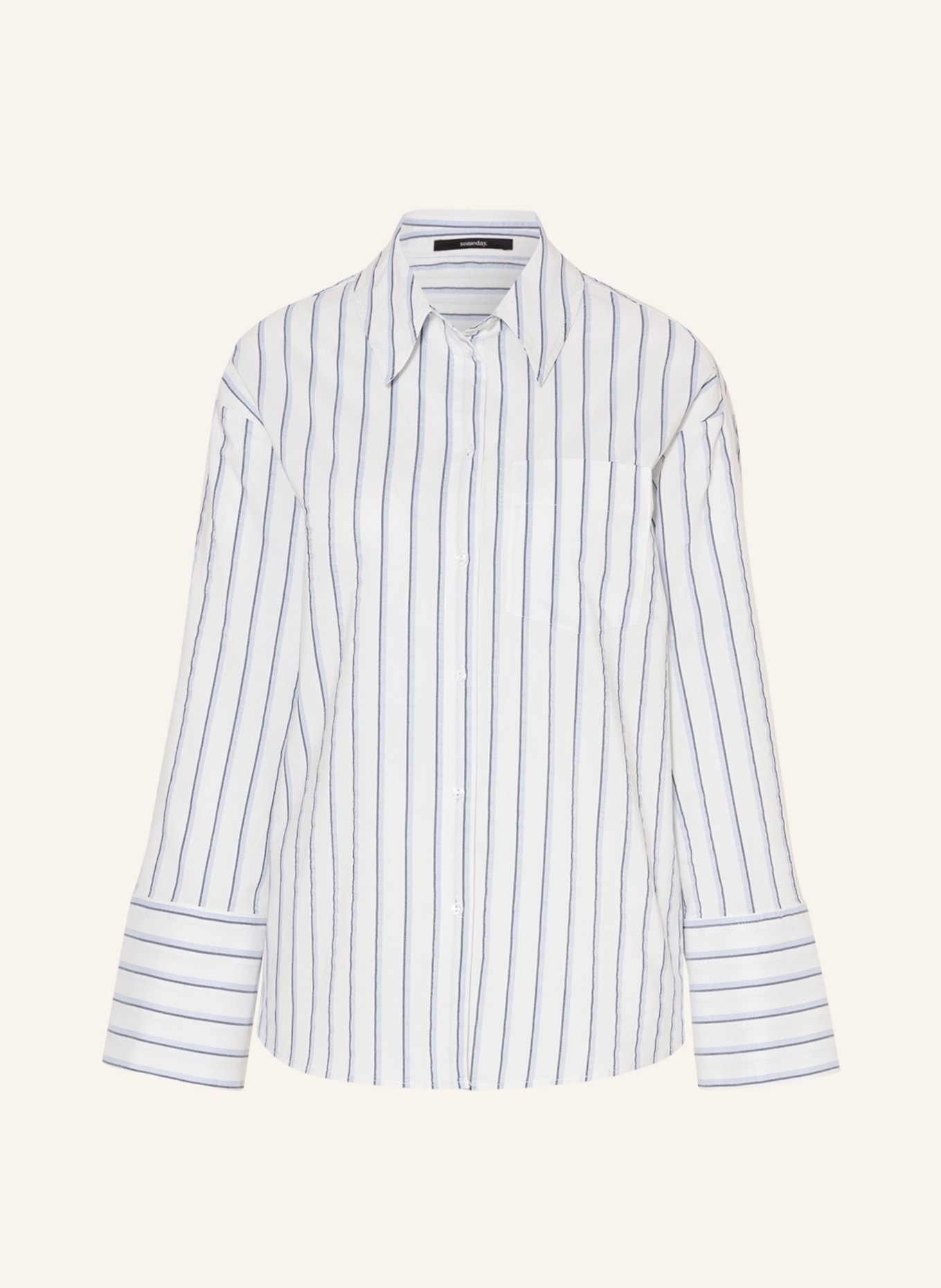 someday Shirt blouse ZAULA, Color: WHITE/ LIGHT BLUE/ DARK BLUE (Image 1)
